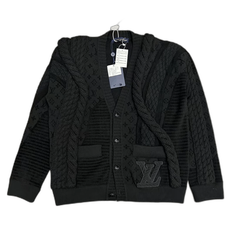 Louis Vuitton Louis Vuitton Asymmetric Monogram Knit Cardigan Size US M / EU 48-50 / 2 - 1 Thumbnail