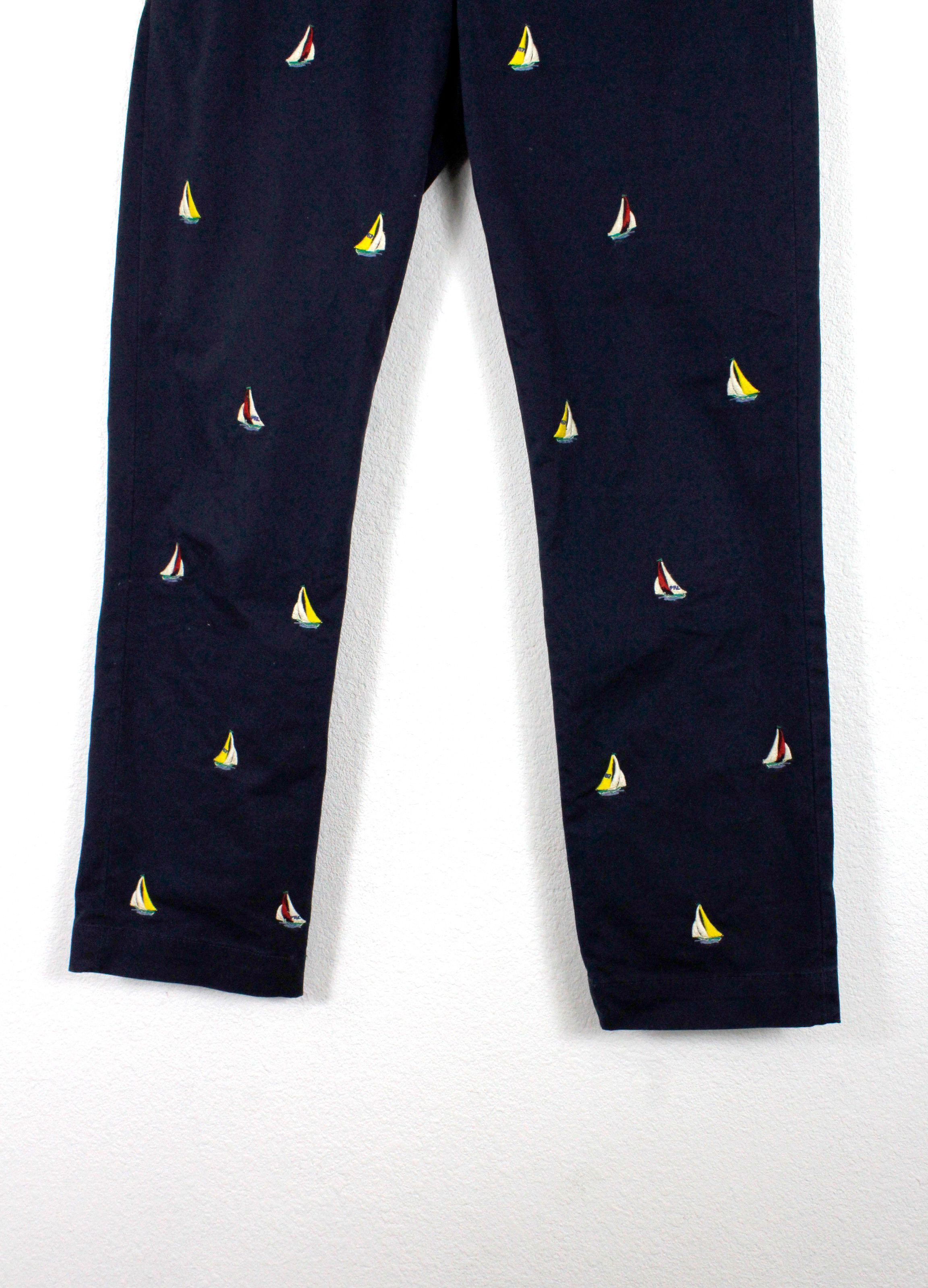 Polo Ralph Lauren Polo Ralph Lauren Sailboats Embroidered Chino Pants Navy Size US 30 / EU 46 - 3 Thumbnail