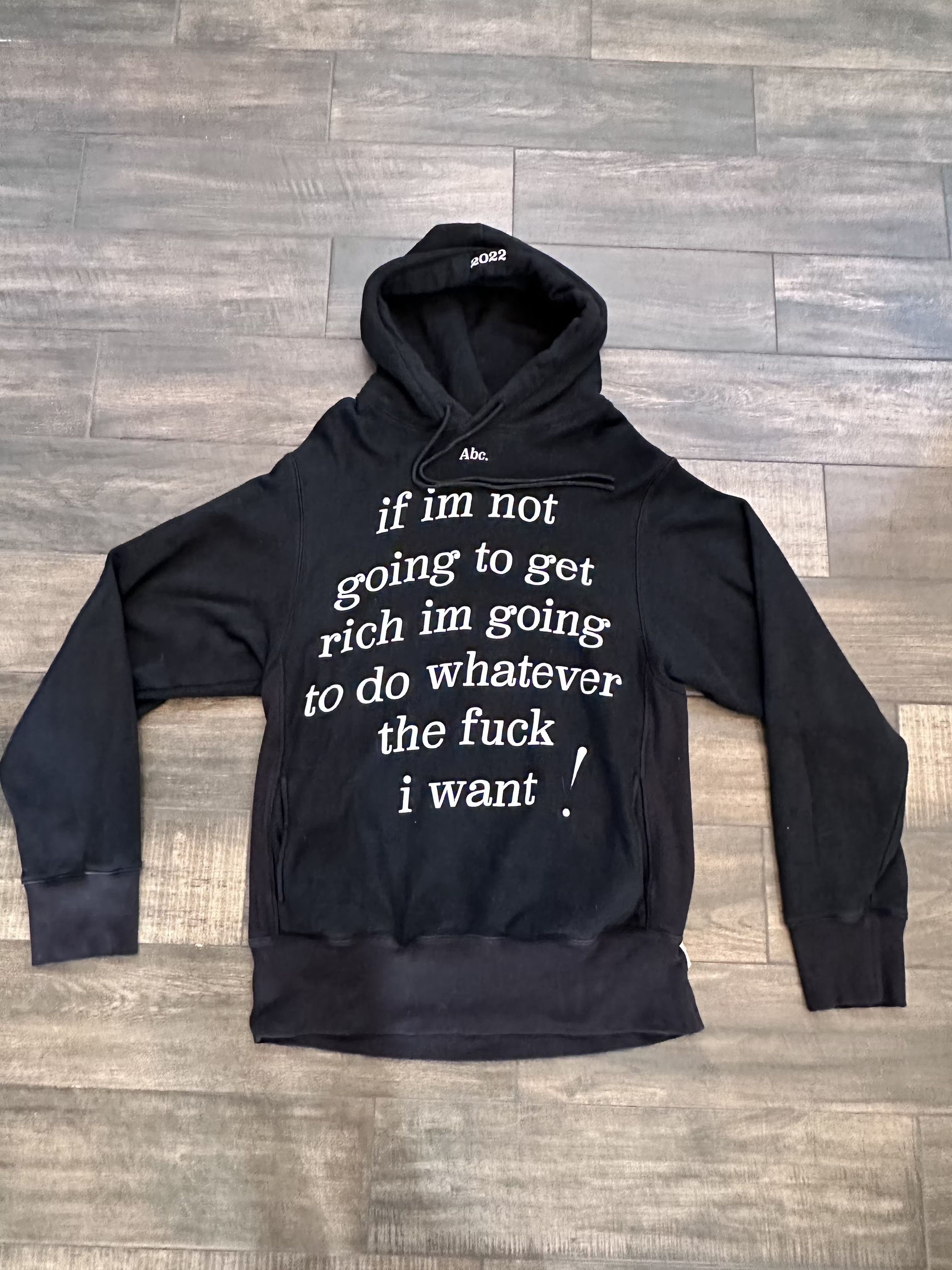 image of Advisory Board Crystals Abc If I'm Not Going To Get Rich Hoodie Black, Men's (Size XL)