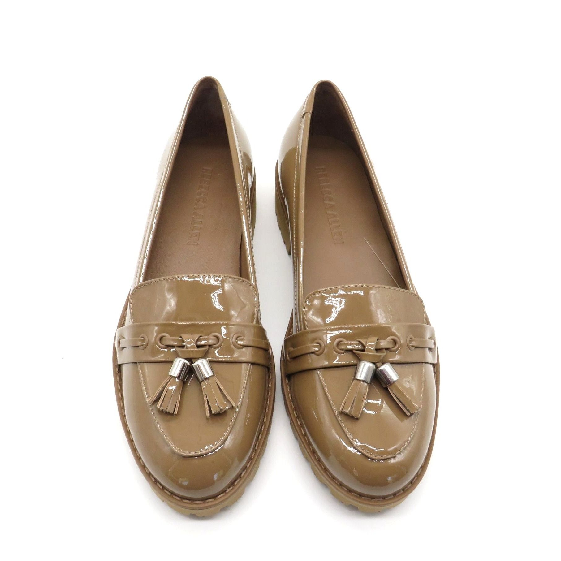 Other Rebecca Allen Women's Patent Leather Nude Loafers Tassels Size US 6.5 / IT 36.5 - 2 Thumbnail