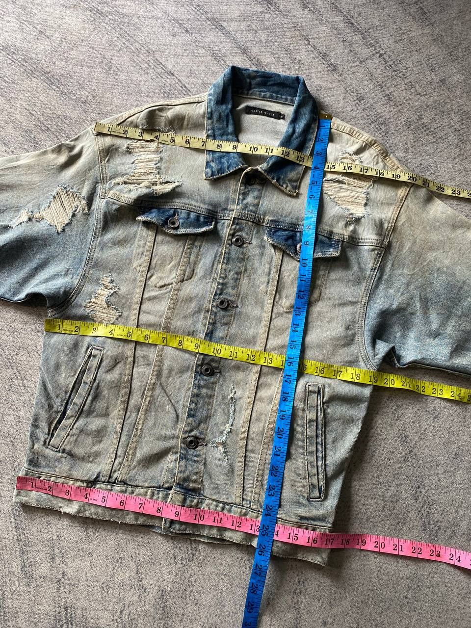 GOSTAR DE FUGA Gostar De Fuga Distressed Denim Jacket Japan Grunge Style Size US S / EU 44-46 / 1 - 14 Thumbnail