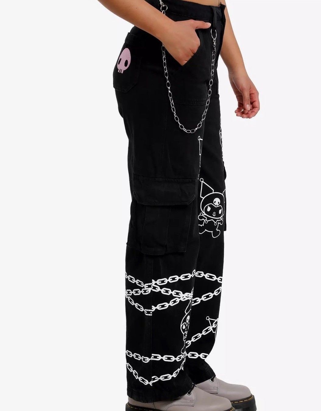 Hot Topic Hot Topic x Kuromi Belt Chain Black Carpenter Pants Size 15 Size 38" / US 16 / IT 52 - 3 Thumbnail