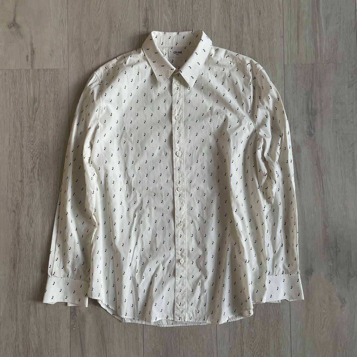Celine × Hedi Slimane Celine SS19 music note shirt Size US M / EU 48-50 / 2 - 1 Thumbnail