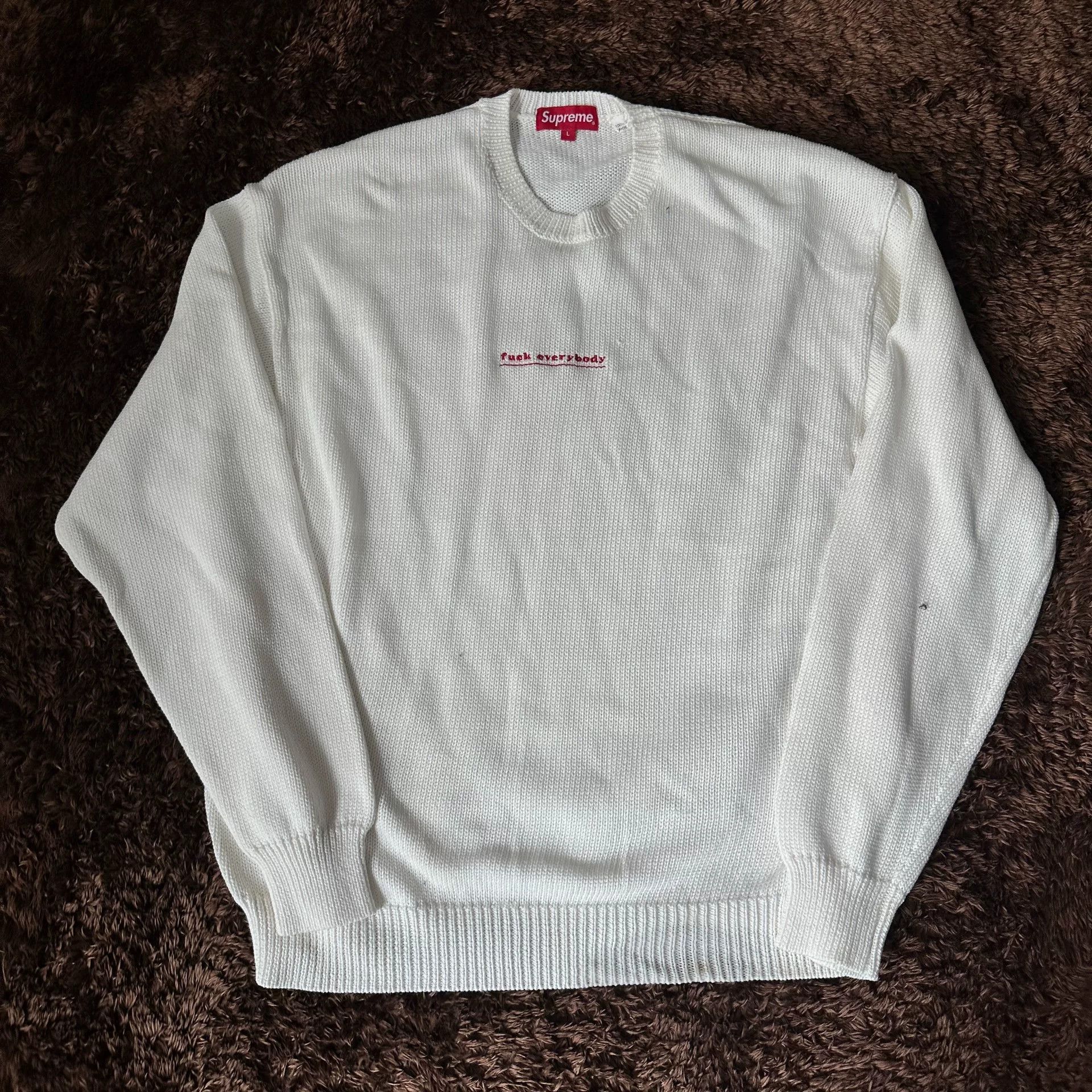 Supreme Supreme White Sweater L Women Size L / US 10 / IT 46 - 1 Thumbnail