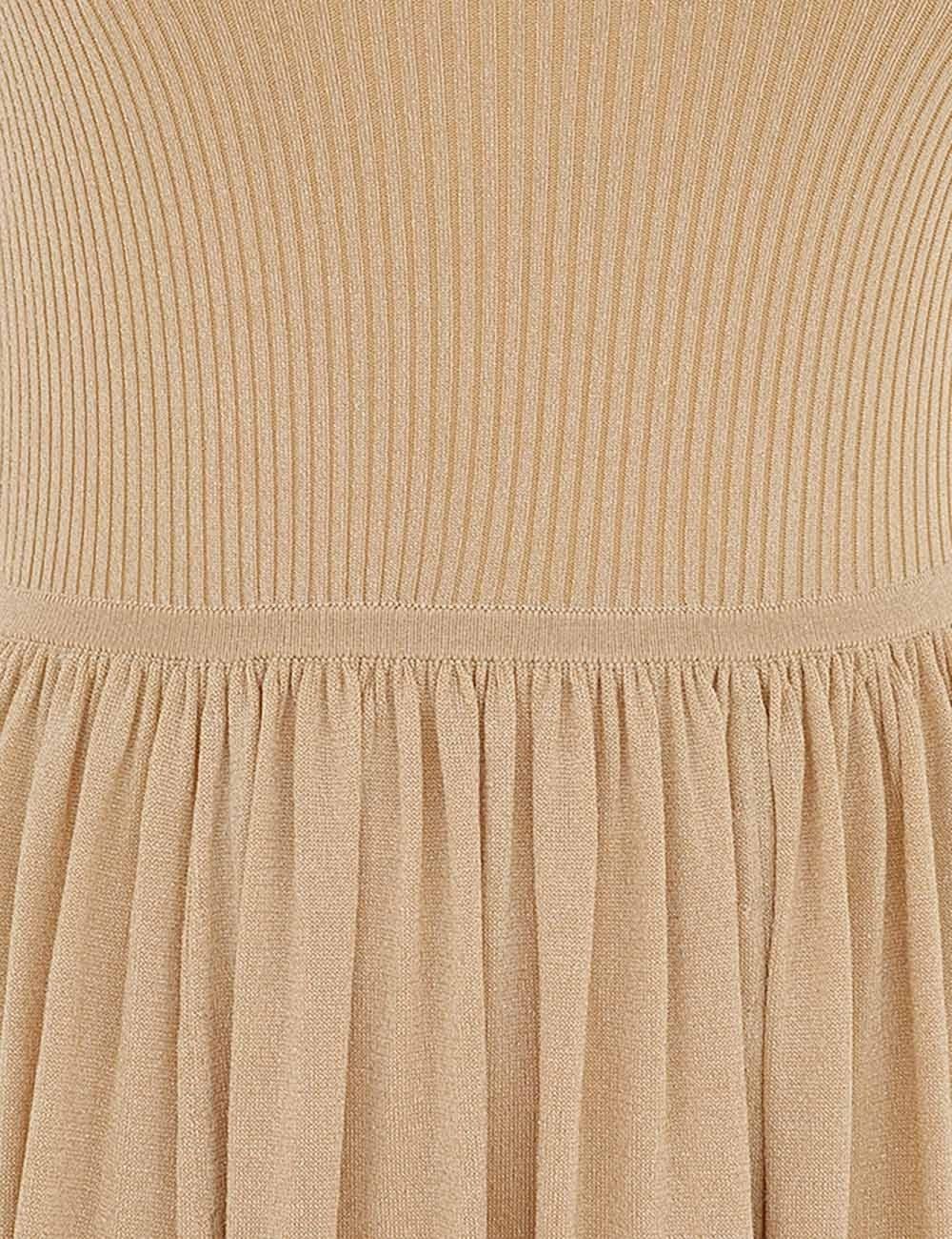Zimmermann oc11z1025 Crush Metallic Asymmetric Maxi Dress in Beige Size L / US 10 / IT 46 - 6 Thumbnail