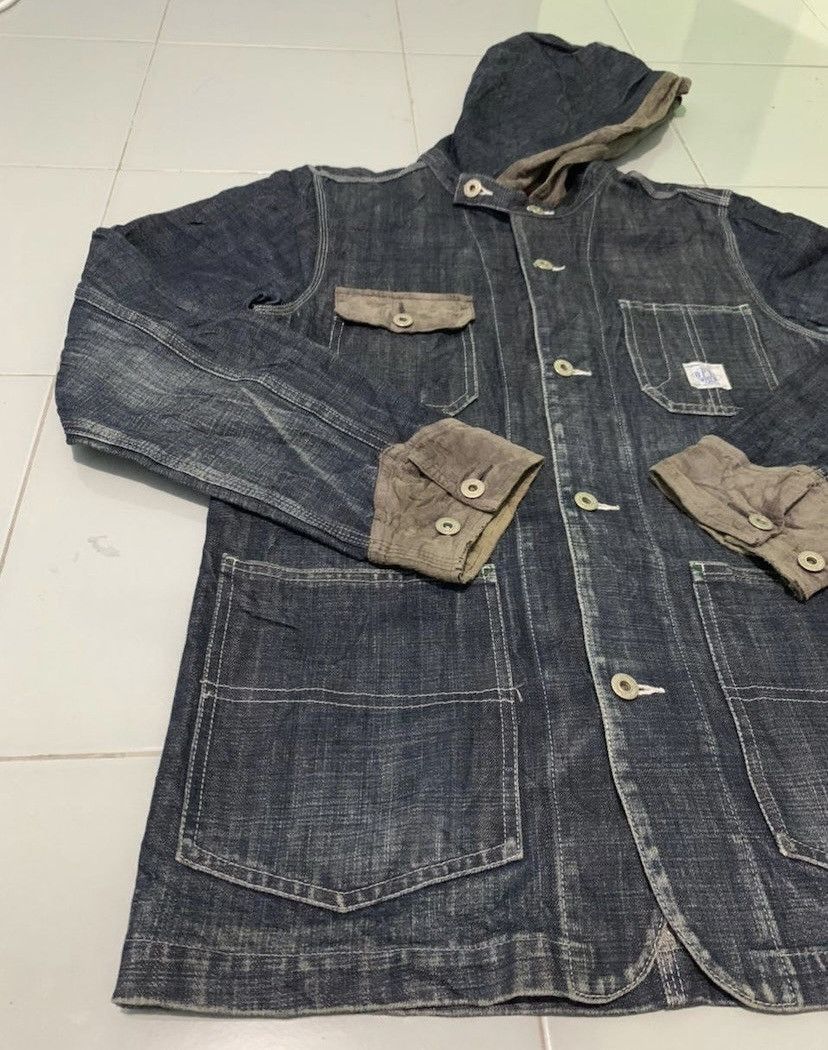Japanese Brand × Vintage Vintage Optymystic Hooded Denim Jacket Size US M / EU 48-50 / 2 - 2 Thumbnail