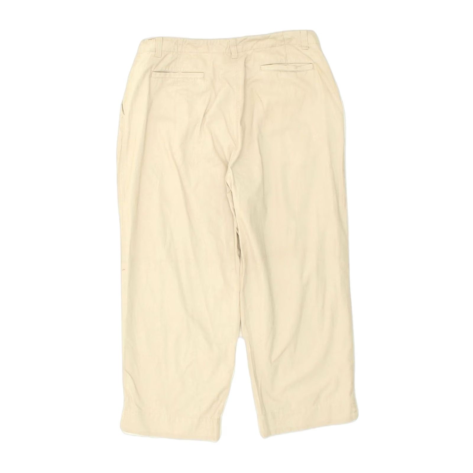 Vintage L.L.BEAN Womens Crop Chino Trousers Beige Cotton US 16 2XL W34 L24 Size 40" / US 18 - 2 Thumbnail
