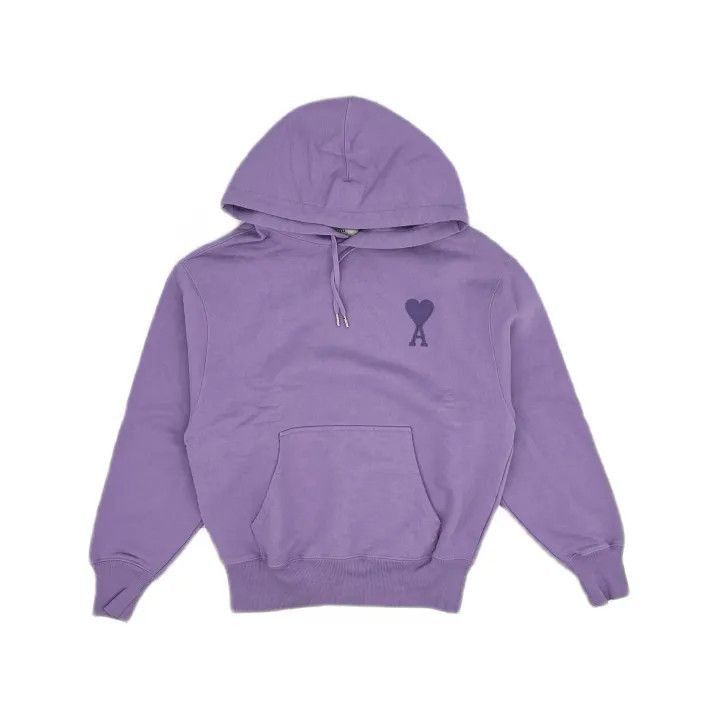 AMI AMIPARIS Purple Heart Hoodie for Couples -2507 Size US XS / EU 42 / 0 - 2 Thumbnail