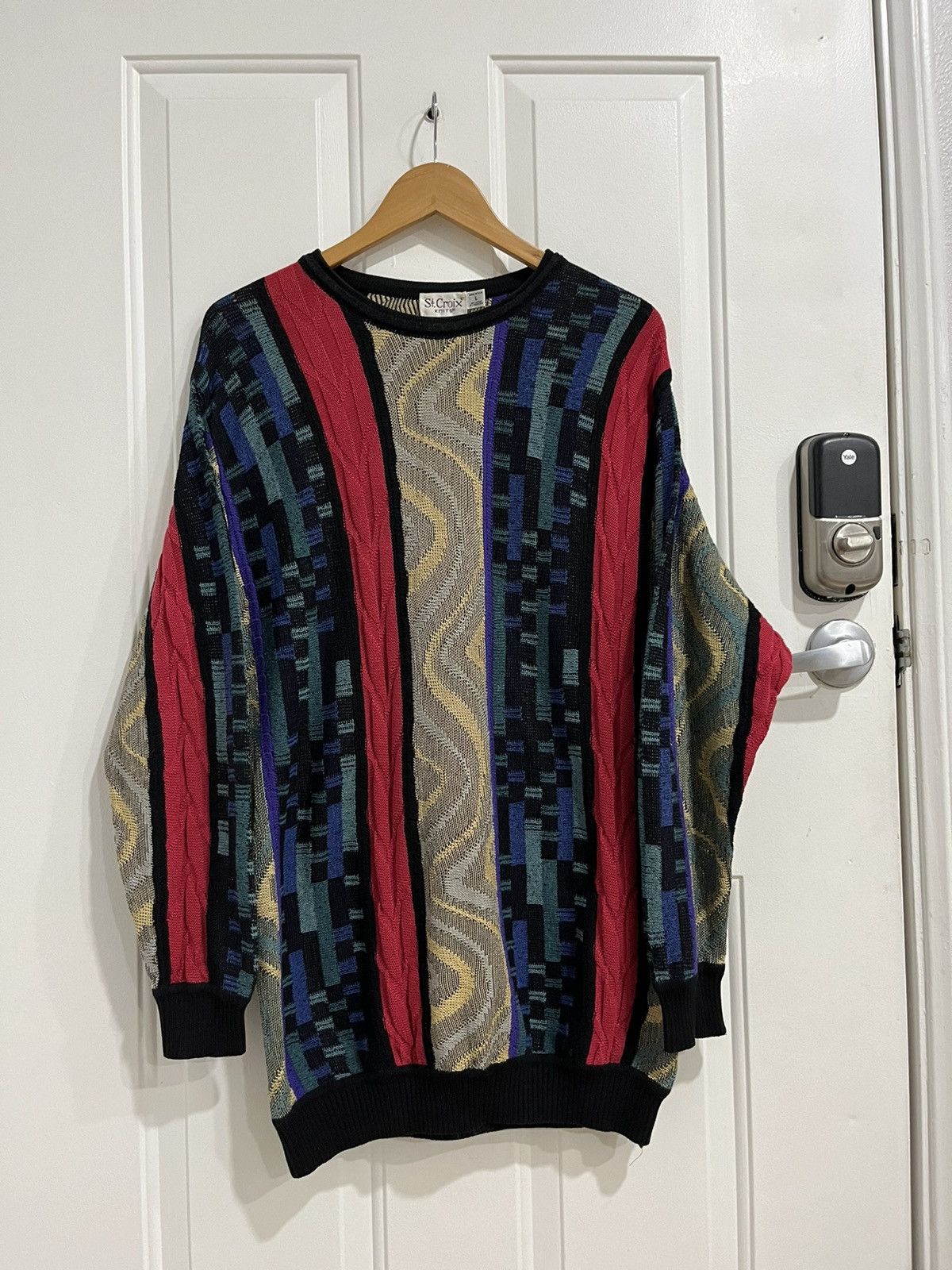 Vintage 90s outlet St Croix Knits COOGI Style Multicolor Men's Sweater SIZE XL Long,USA