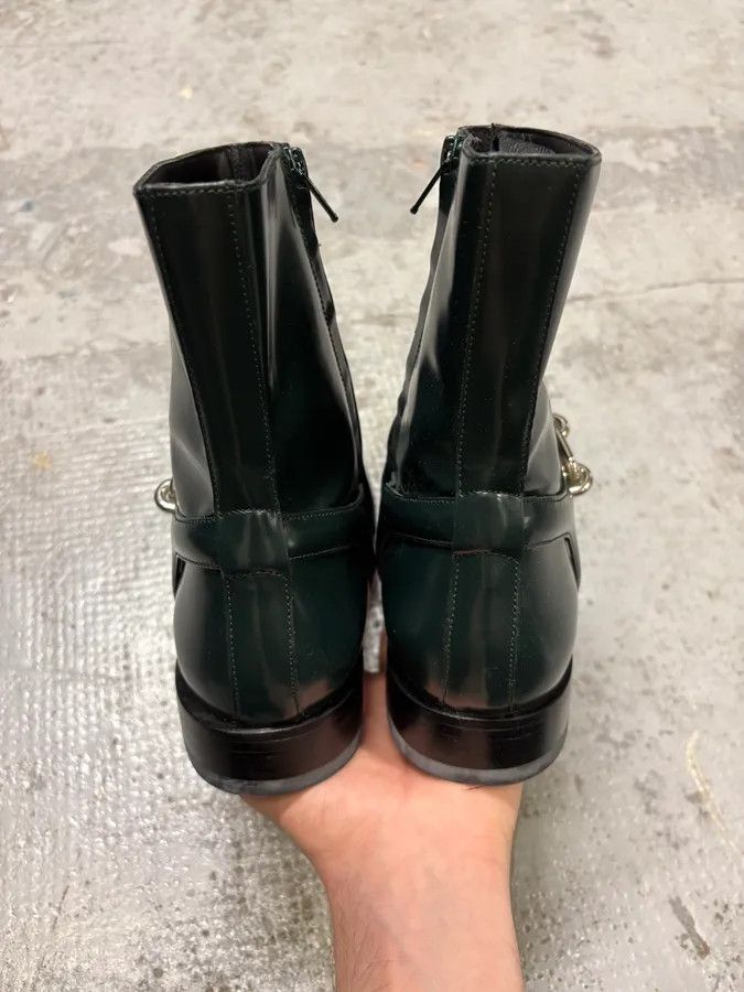 Balenciaga Balenciaga Dark Green Leather Ankle Boots Size US 7 / EU 40 - 7 Thumbnail