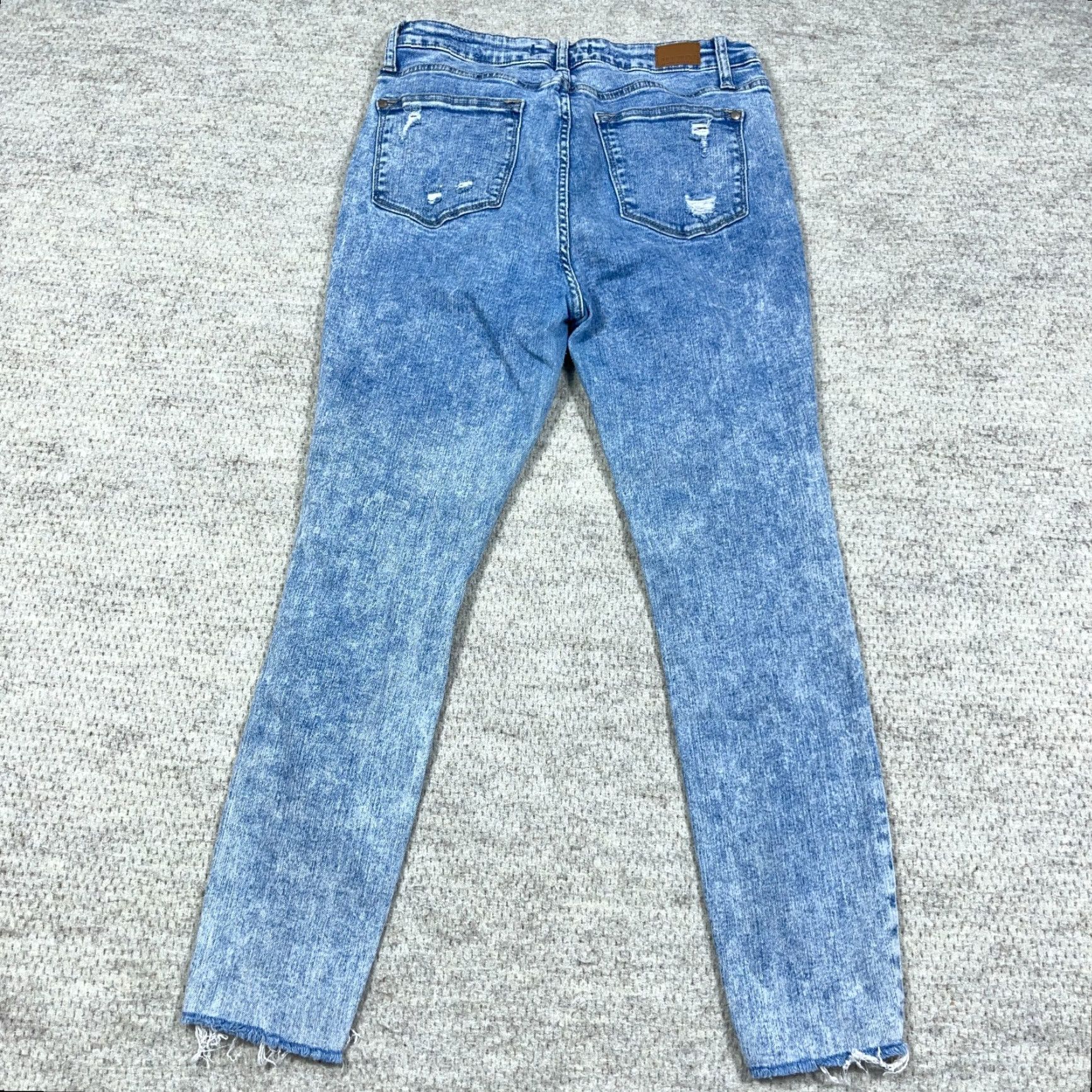 Vintage Judy Blue Jeans Women 29 Skinny High Rise Distressed Frayed Medium Wash Blue Size 29" - 5 Thumbnail