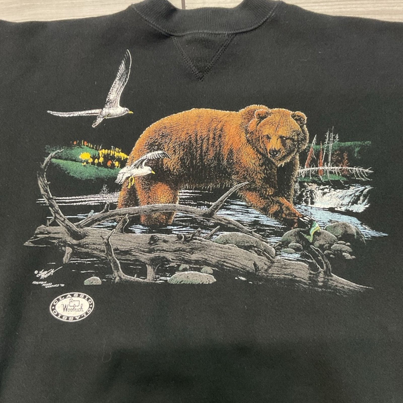 Vintage Vintage Woolrich Grizzly Graphic Crewneck Sweatshirt Size US L / EU 52-54 / 3 - 6 Thumbnail