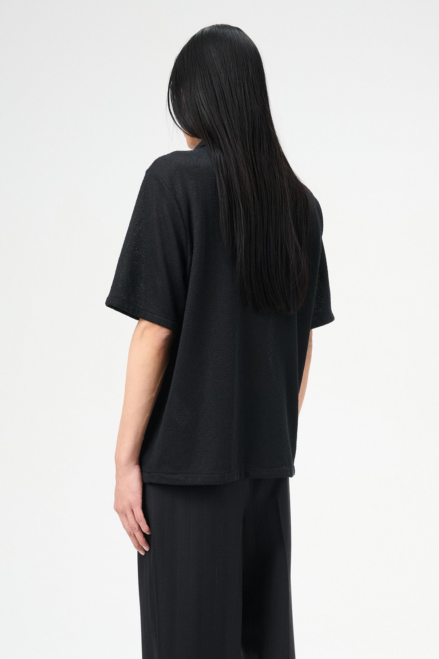 Our Legacy BOX SHIRT SHORTSLEEVE Black Boucle Size US S / EU 44-46 / 1 - 6 Thumbnail