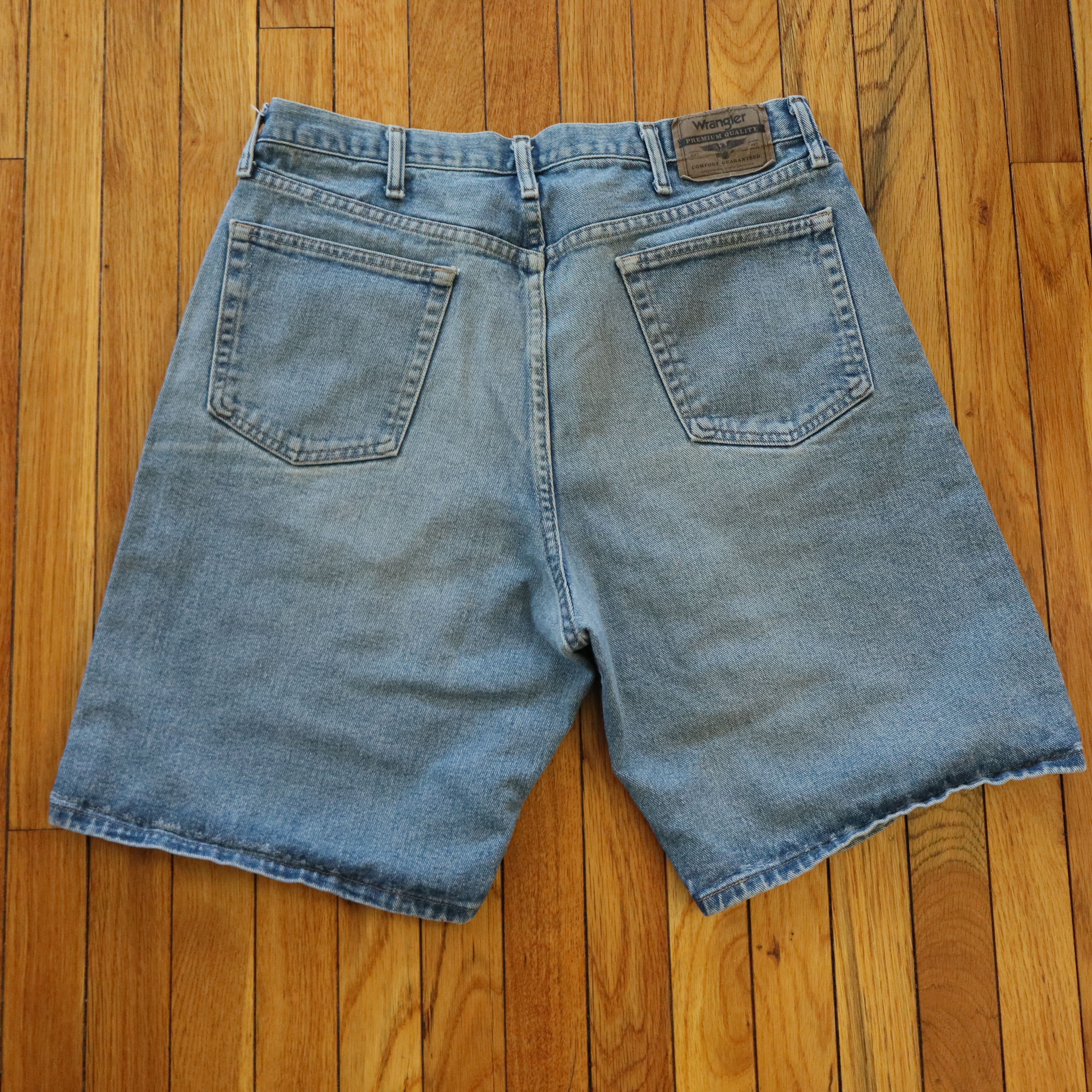 Carhartt × Levi's × Wrangler Vintage 90s Wrangler Distressed Skater Denim Shorts Jorts 36 Size US 36 / EU 52 - 4 Thumbnail