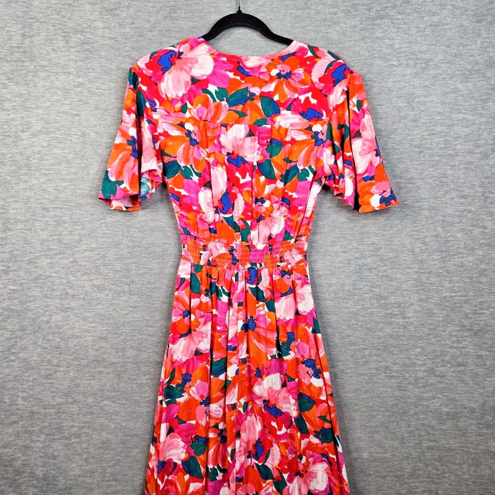 Vintage Abel The Label XS Women's Floral Tropical Flutter Maxi Dress Shirt? Size XS / US 0-2 / IT 36-38 - 6 Thumbnail