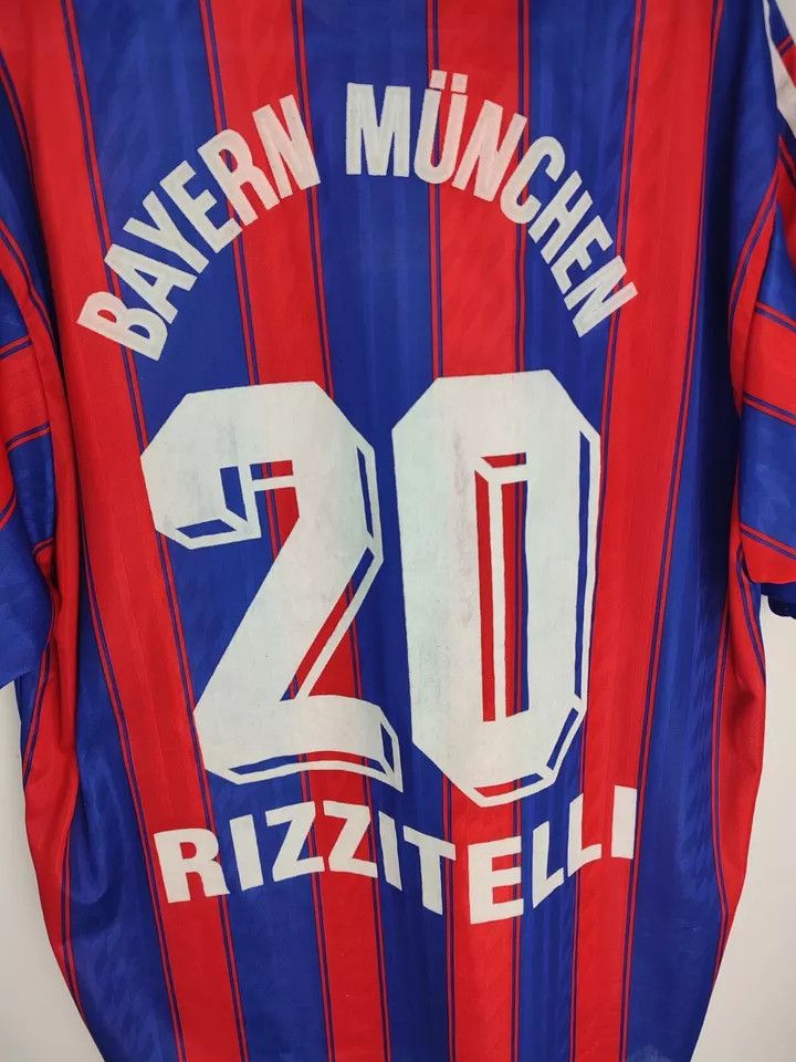 Adidas 1995/97 FC Bayern Munich Munchen 20 #RIZZITELLI Home Kit Size US L / EU 52-54 / 3 - 7 Thumbnail