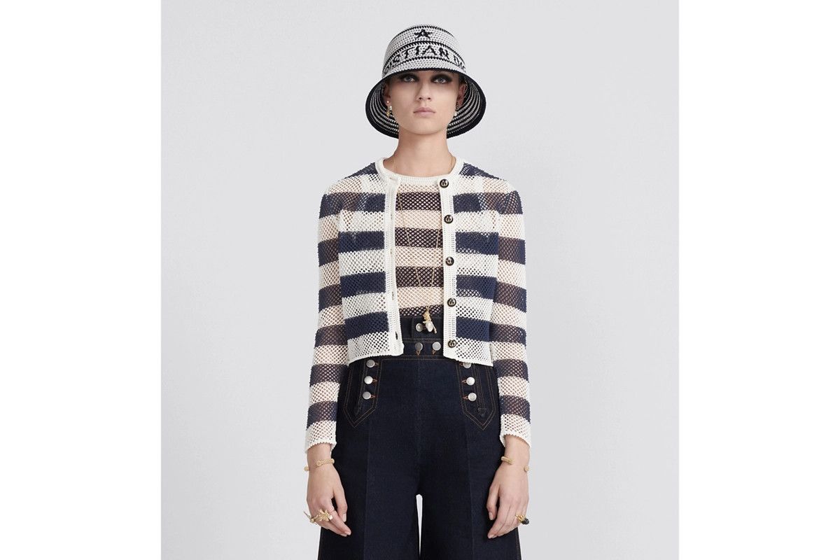 Dior o1bcso1str0225 Marinière Sleeveless Top in Navy Blue/White Size S / US 4 / IT 40 - 4 Thumbnail