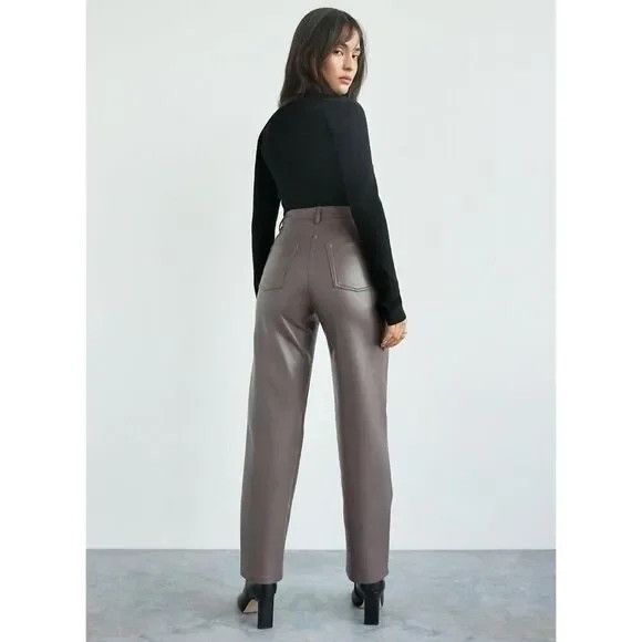 Other Aritzia Wilfred Melina High Waisted Vegan Leather Gray Pants Size 26" / US 2 / IT 38 - 2 Thumbnail