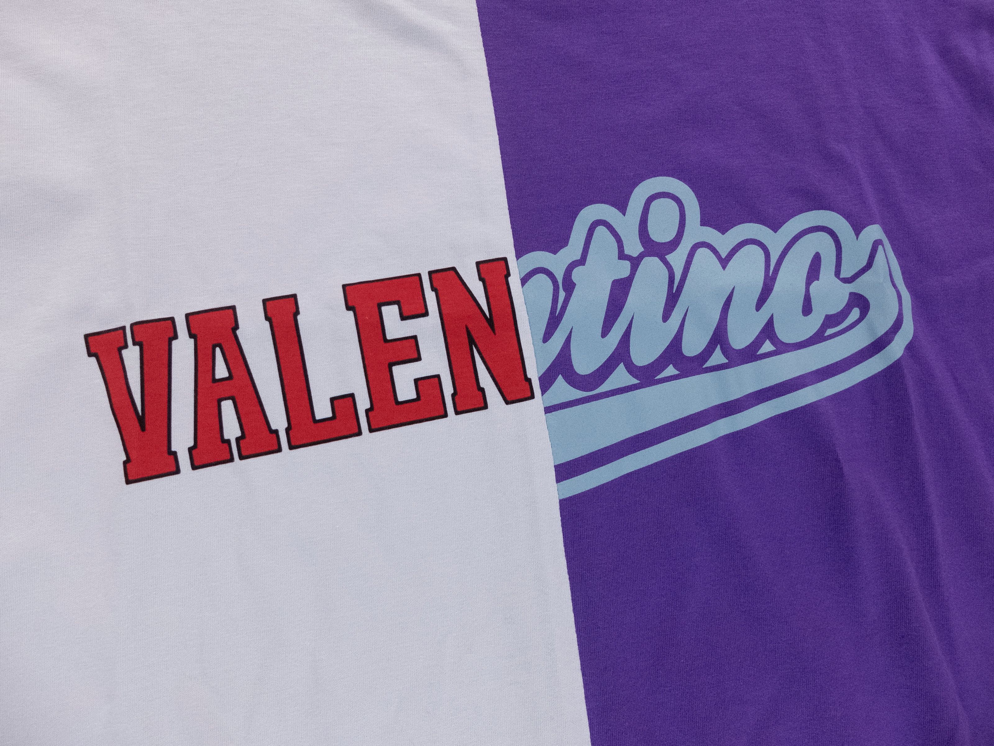 Valentino VALENTINO Garavani gray purple university logo t-shirt M Size US M / EU 48-50 / 2 - 7 Thumbnail
