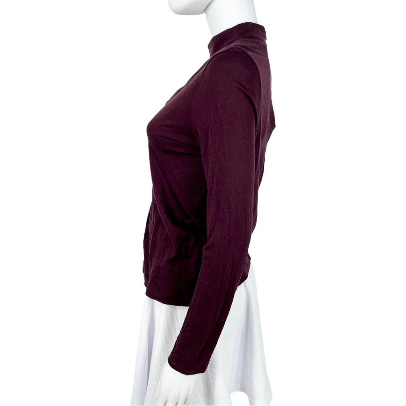 Madewell Madewell Halter Neck Long Sleeve Eggplant Blouse Size Medium Size M / US 6-8 / IT 42-44 - 2 Thumbnail
