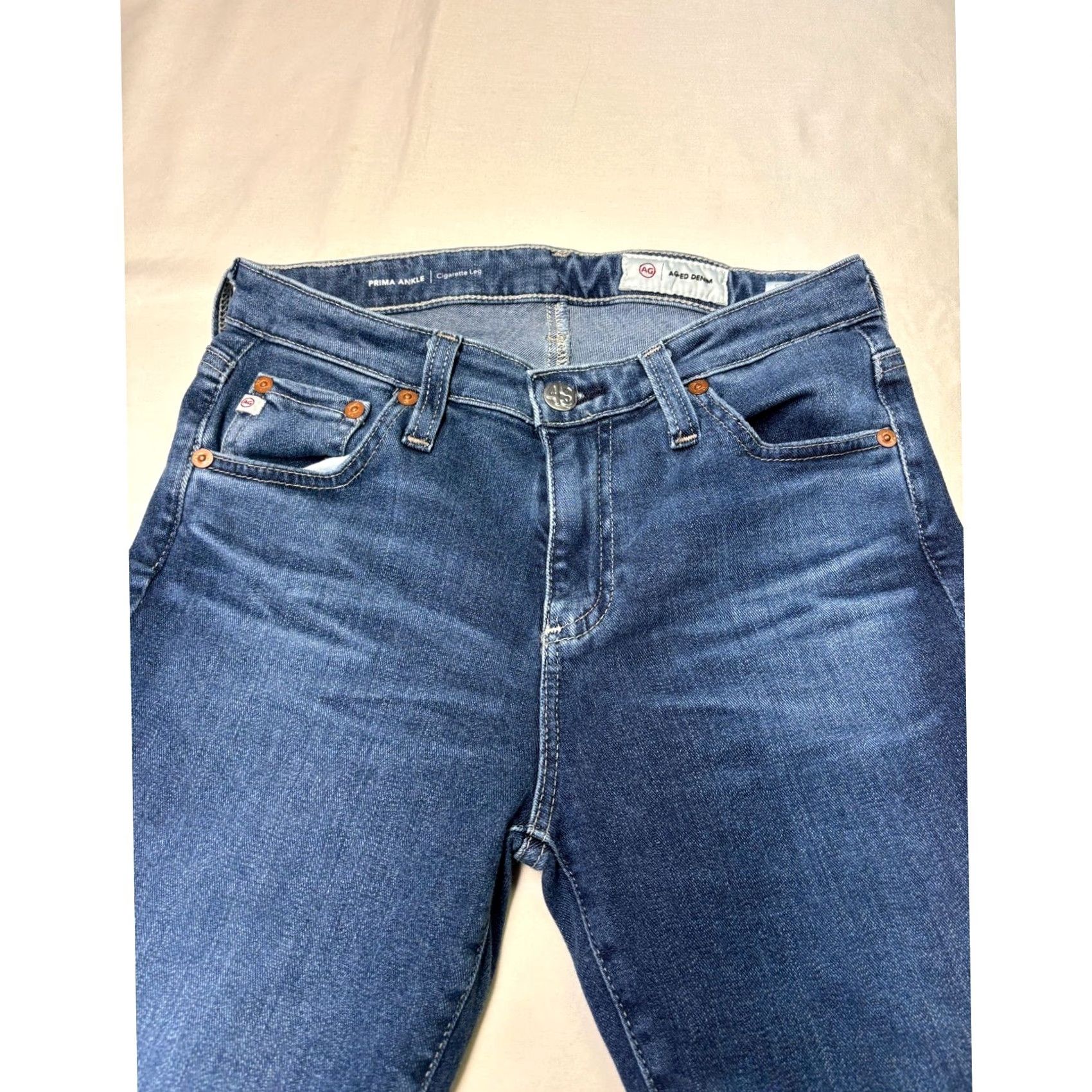 Vintage VINTAGE AG Adriano Goldschmied Prima Ankle Cigarette Leg Jeans Womens 25X28 Dark Wash Size 42" / US 20 - 2 Thumbnail
