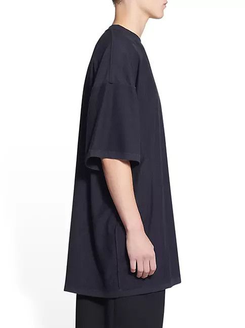 Balenciaga o1in1g1024 Tab T-Shirt Oversized in Overdyed Black Size US L / EU 52-54 / 3 - 5 Thumbnail