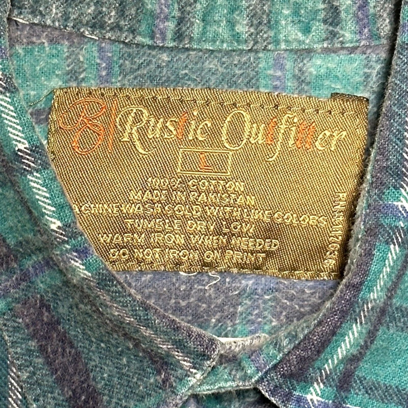 Vintage Rustic Outfitters Mens Plaid Flannel Long Sleeve Button Up Shirt Large Green Casual Size US L / EU 52-54 / 3 - 7 Thumbnail