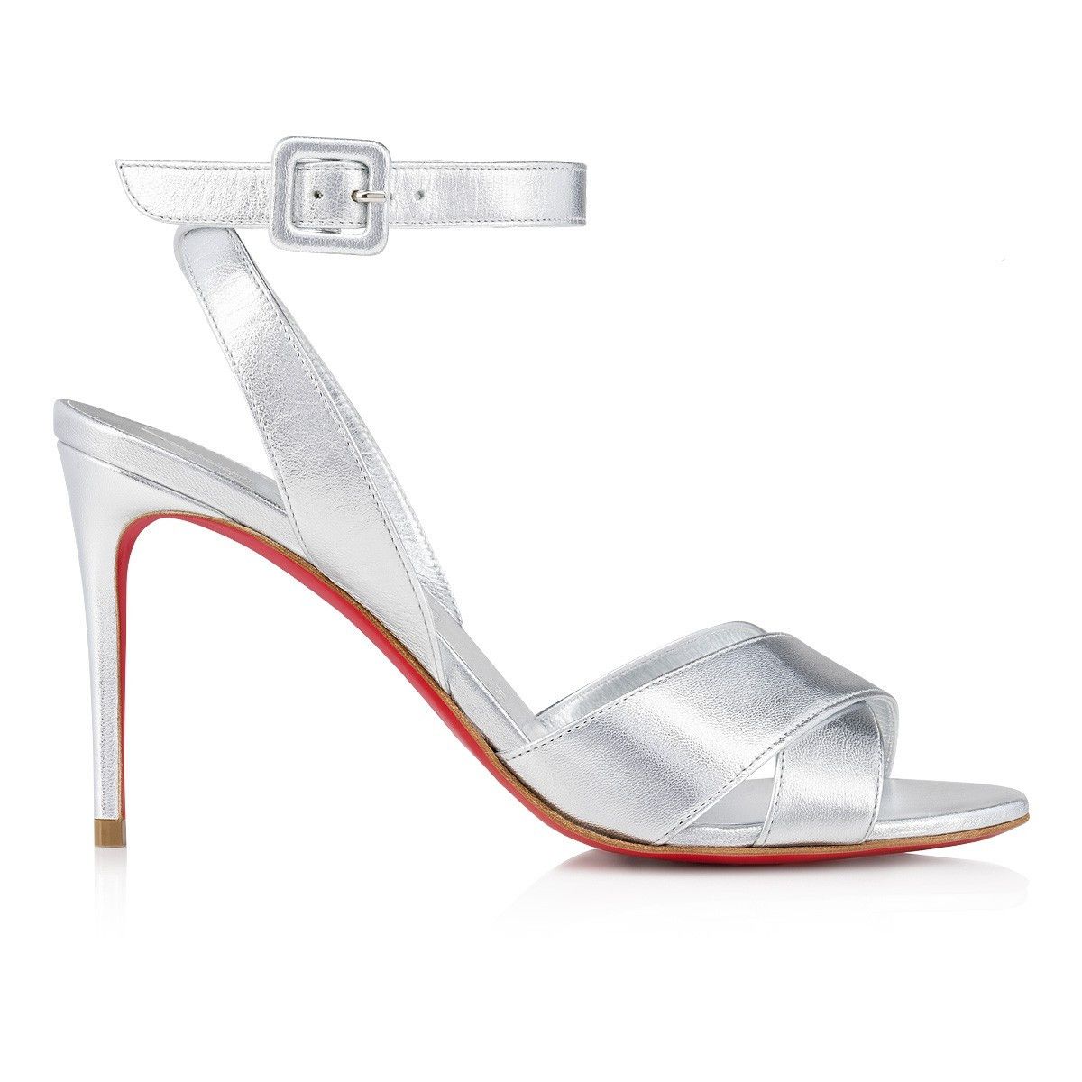 Christian Louboutin o1s1wg111224 Mariza 85 Kid Laminato in Silver Size US 11 / IT 41 - 2 Thumbnail