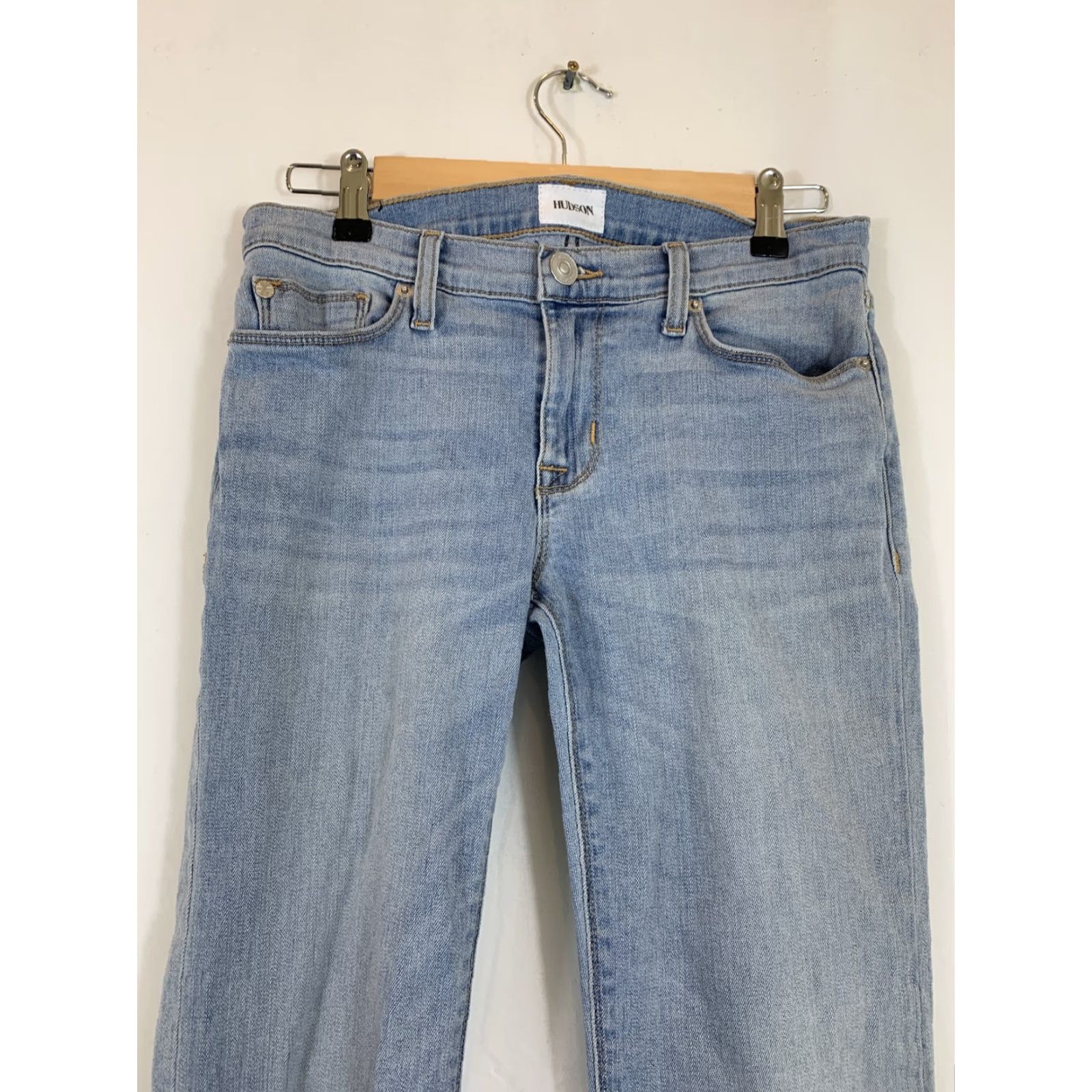 Hudson Hudson Jeans Skinny Crop Dark/Light Wash Denim Womens 27 Inseam 31 Low Rise Blue Regular Size 27 Tally Deep Cuff Size 27" / US 4 / IT 40 - 3 Thumbnail