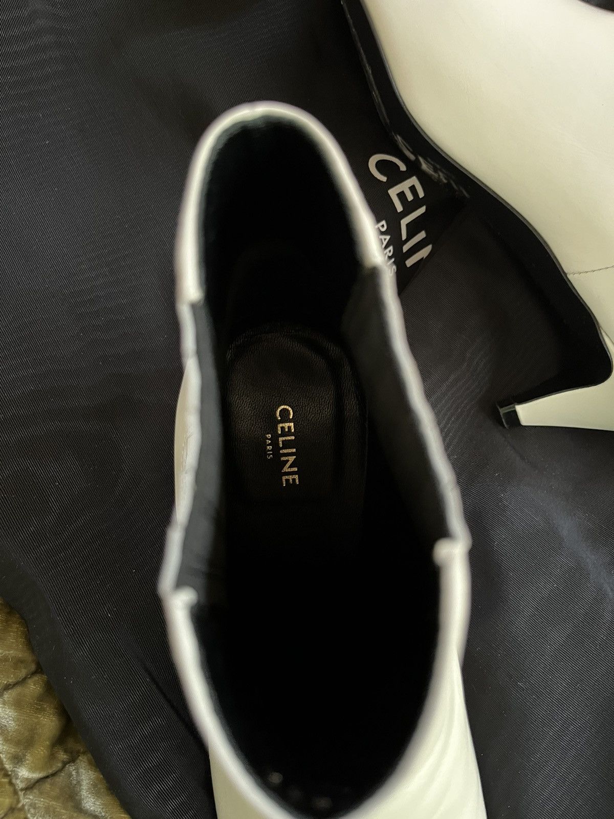 Celine × Hedi Slimane Gorgeous CELINE by HEDI SLIMANE WHITE LEATHER BOOTIES Size US 8 / IT 38 - 3 Thumbnail
