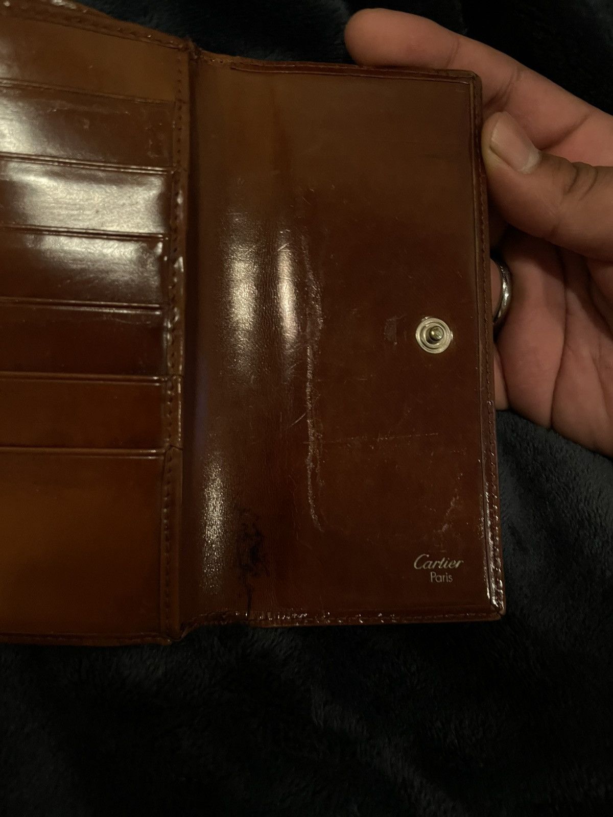 Cartier Vintage Cartier Brown Leather Wallet Size ONE SIZE - 3 Thumbnail
