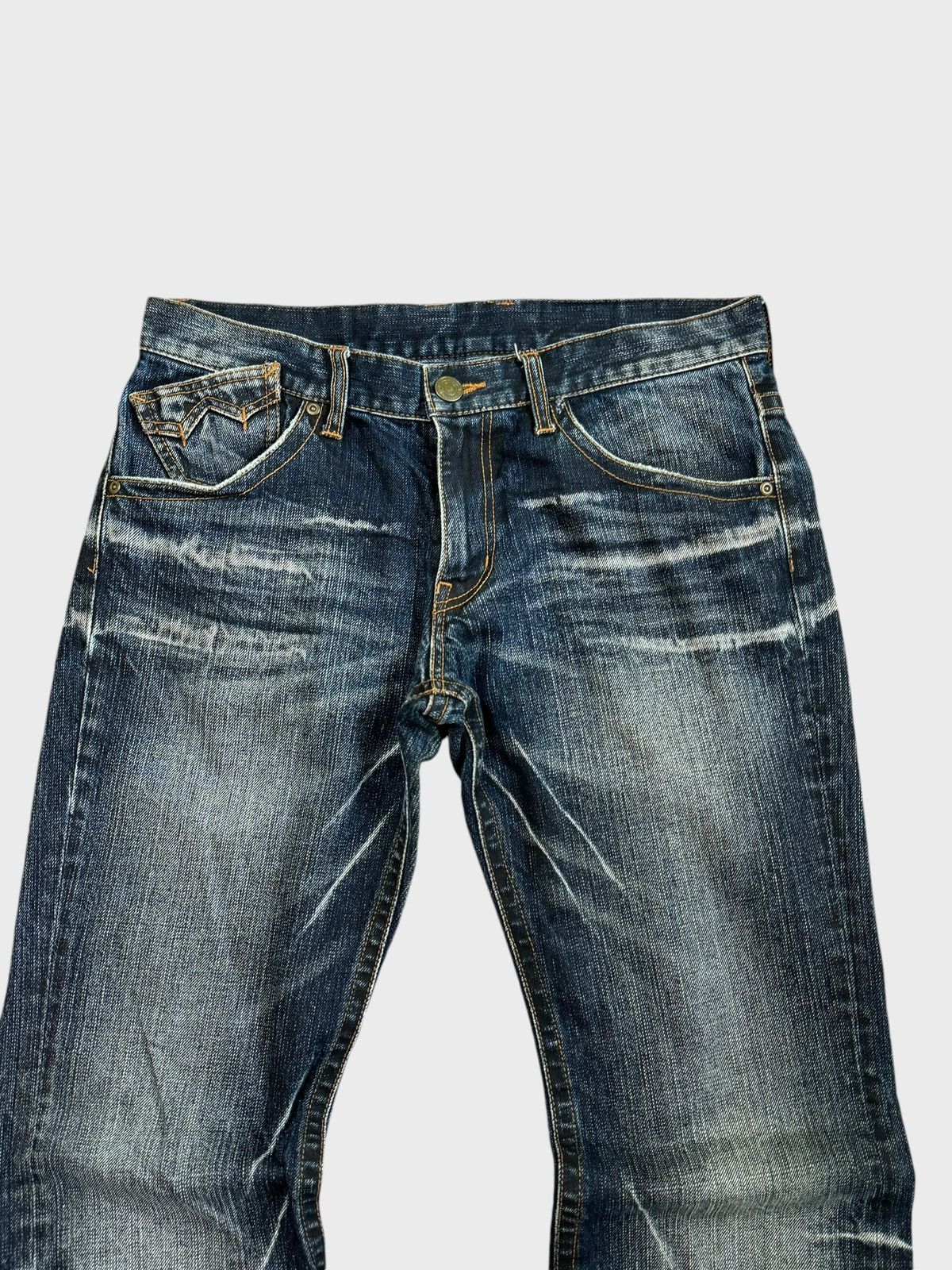 Hysteric Glamour × Japanese Brand × Vintage FLARED RATTLE TRAP JUNYA WATANABE STYLE DISTRESSED DENIM Size US 32 / EU 48 - 3 Thumbnail