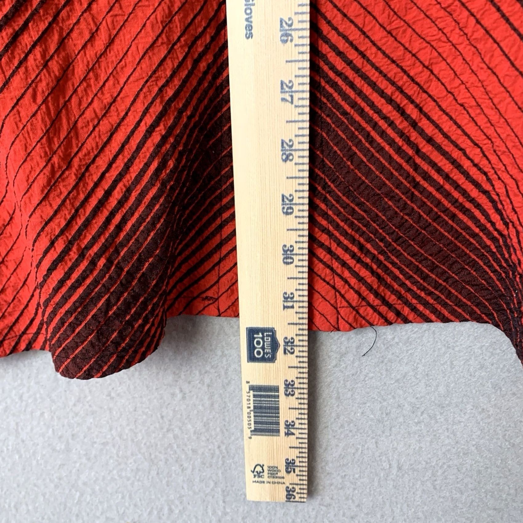 Vintage Ali Miles Tunic Blouse Shirt Woman XL Red 3/4 Sleeve Button Up Collar Crinkle Artsy Solid Vintage No Size XL / US 12-14 / IT 48-50 - 7 Thumbnail
