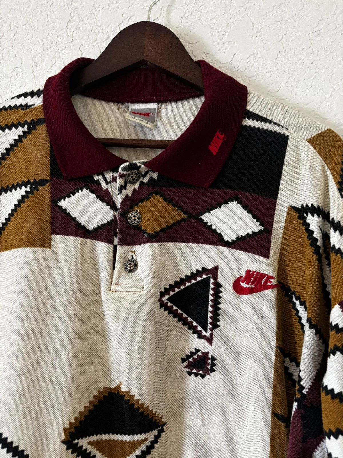 Nike Vintage Nike Aztec AOP Polo XL Size US XL / EU 56 / 4 - 3 Thumbnail