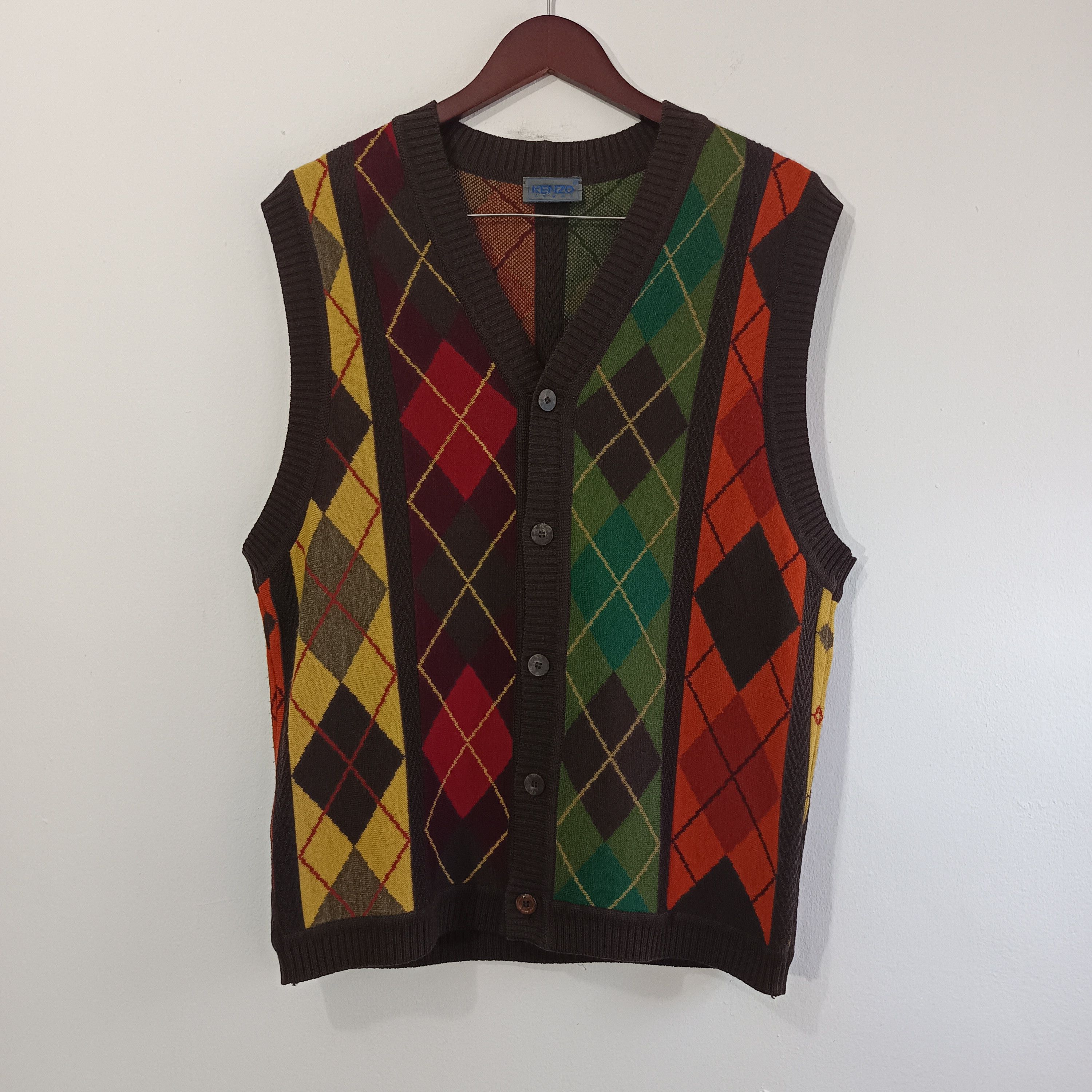Kenzo Homme Diamond Pattern Knitt Vest
