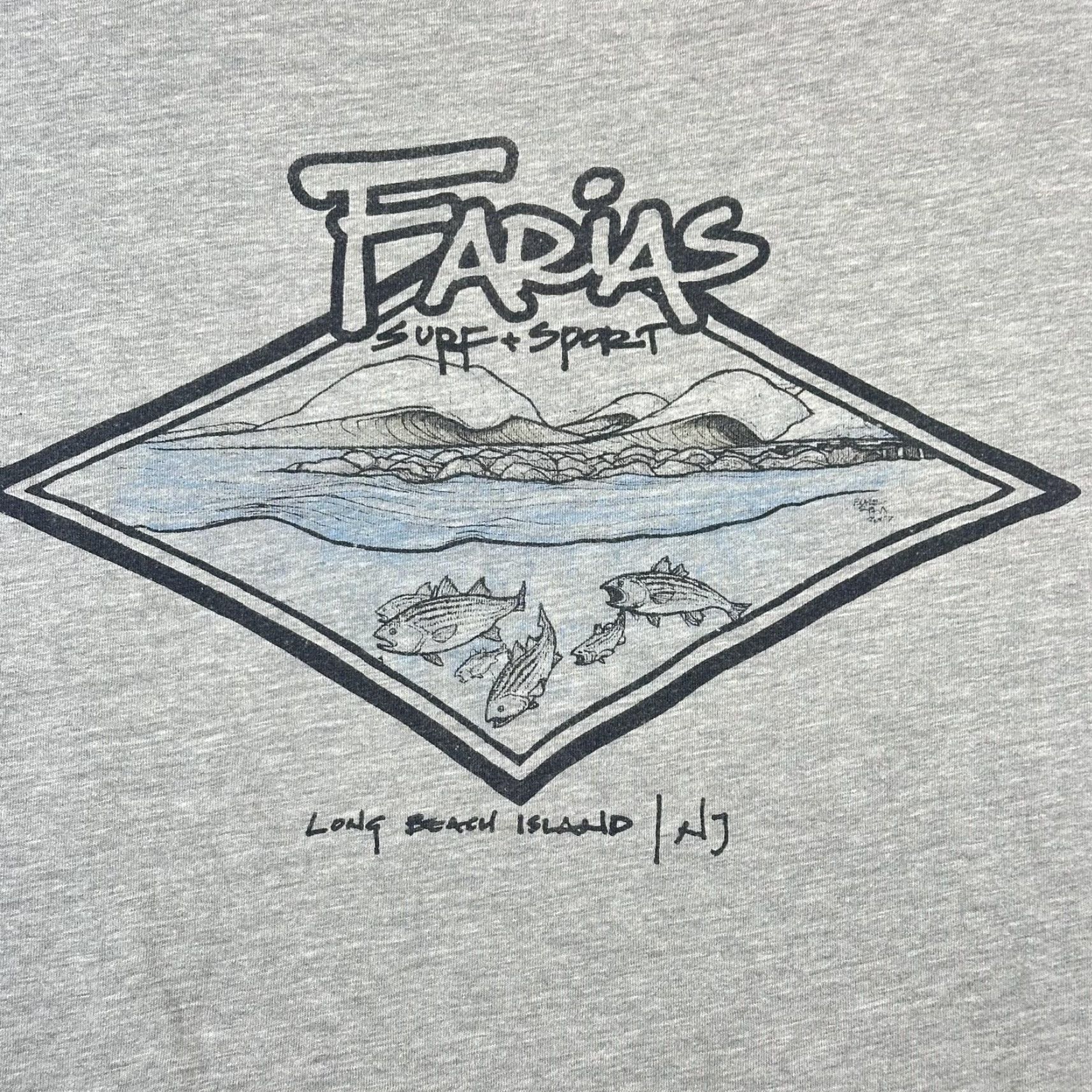 Vintage Farias Surf & Sport Shirt Mens M Gray Graphic Print Beach Fish Tee Short Sleeve Crew Neck Modern 90s? Wait. Size US M / EU 48-50 / 2 - 6 Thumbnail