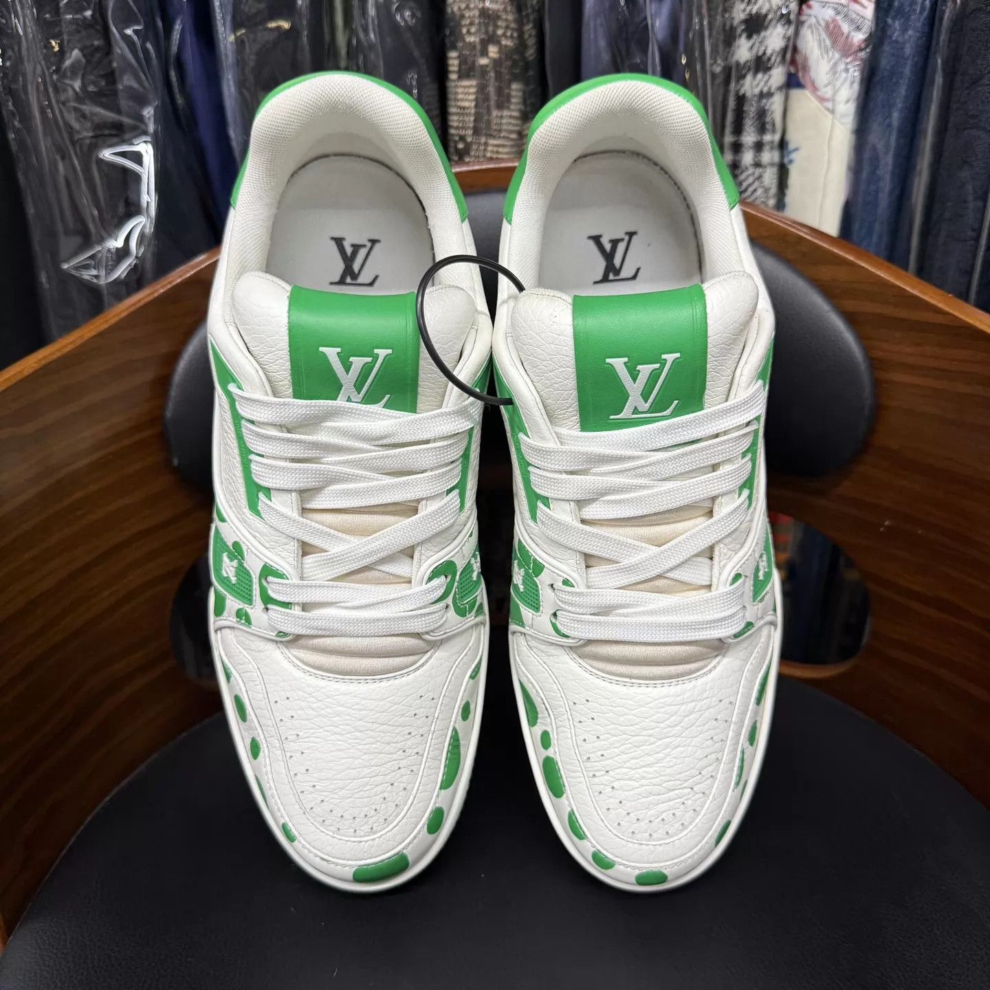 Louis Vuitton LV Trainer x Yayoi Kusama White Green 7/41 BNIB Size US 8 / EU 41 - 5 Thumbnail