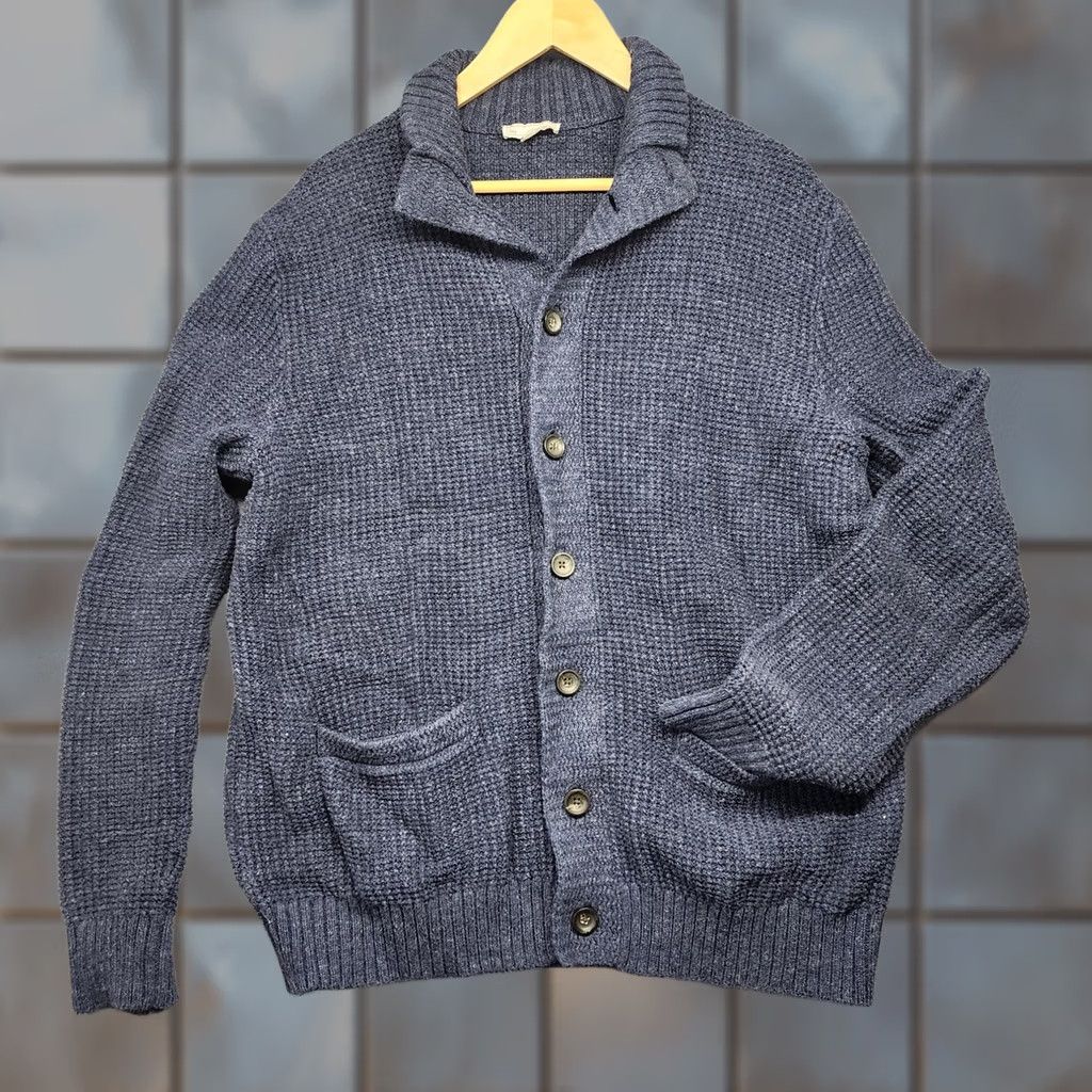Gap VINTAGE Gap Cardigan Mens XL Blue Mock Neck Cotton Pockets Button Front Grandpa Sweater Long Sleeve Fall Winter Mens Size US XL / EU 56 / 4 - 1 Thumbnail