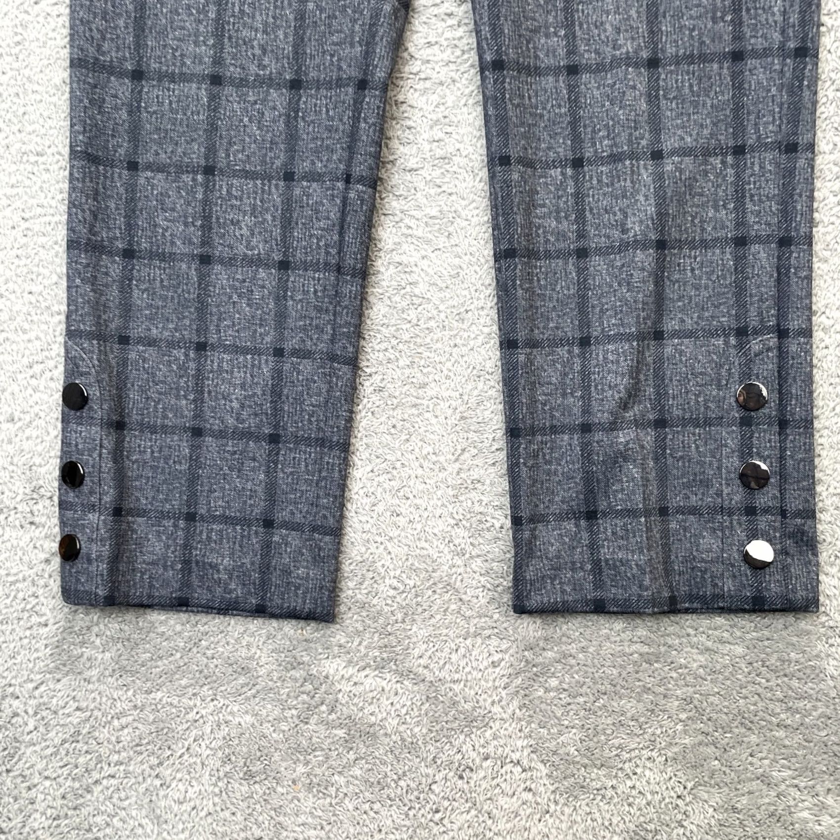 Vintage Chico's Pants Womens Medium Gray Plaid Straight Leg Slimming Ankle Casual Co Size 32" / US 10 / IT 46 - 6 Thumbnail