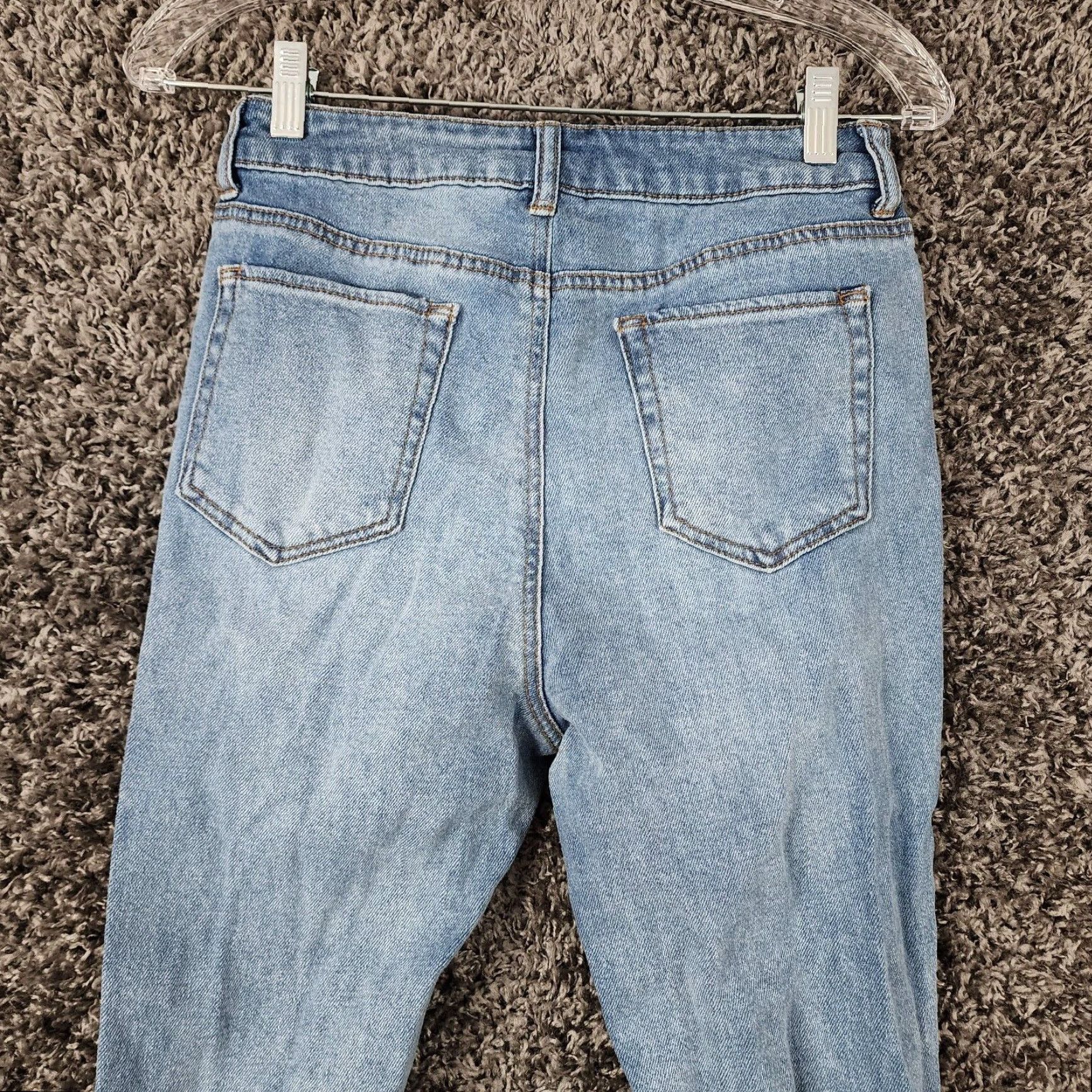 Vintage Tinseltown Jeans Womens Light Wash Distressed Blue Size 9 Skinny Jeans 26W 28In Size 30" / US 8 / IT 44 - 7 Thumbnail