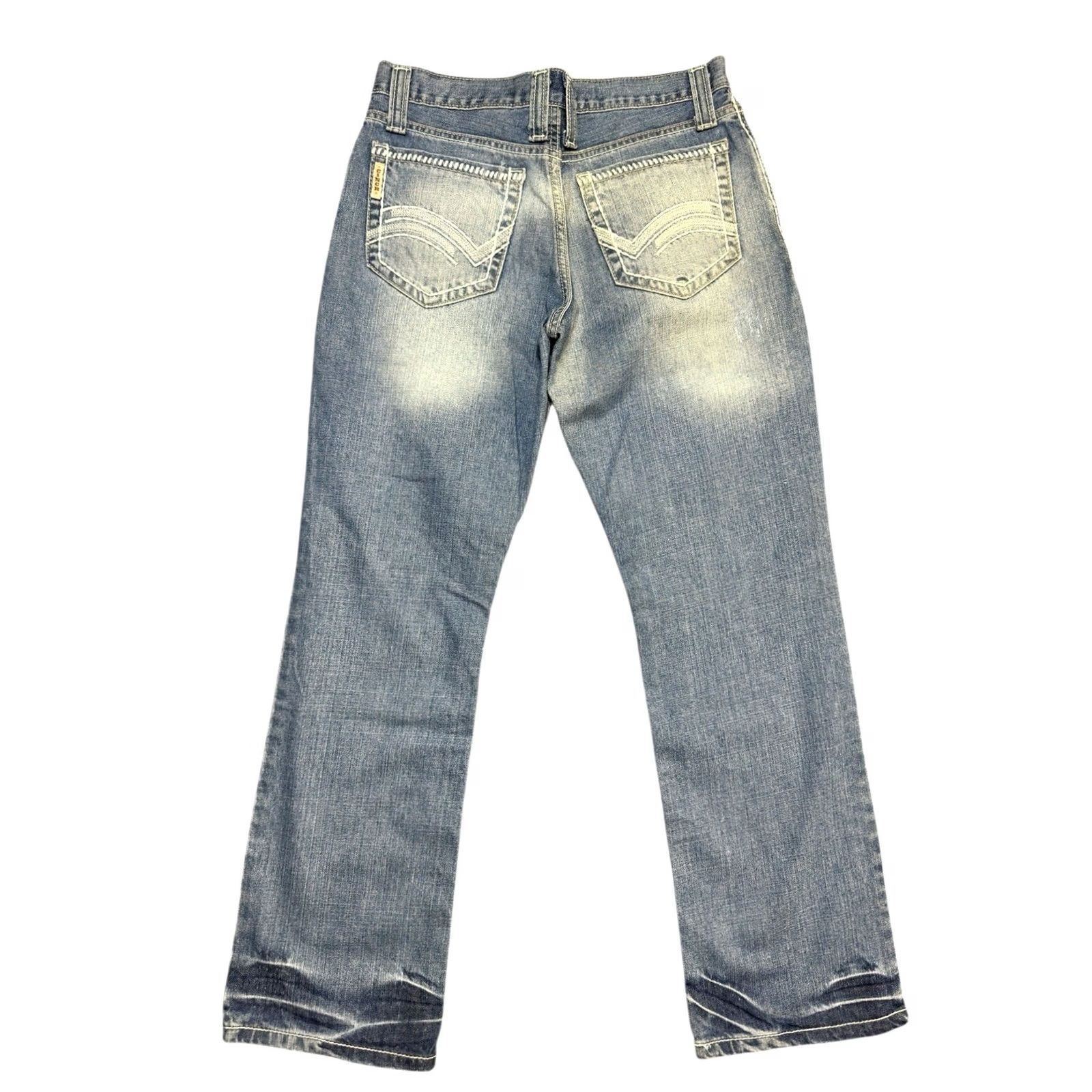 Denime Cinch Grant Jeans Mens 29x32 Blue Denim Straight Leg Mid Rise Western Distressed Jeans Mens Regular Size 29 Color Blue with Pockets Size US 29 - 2 Thumbnail