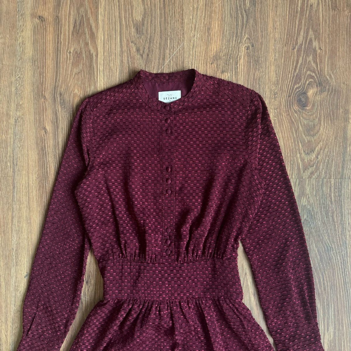Sezane Sézane Mid-Length Dress Polyester Burgundy Women’s FR 36 Size XS / US 0-2 / IT 36-38 - 2 Thumbnail