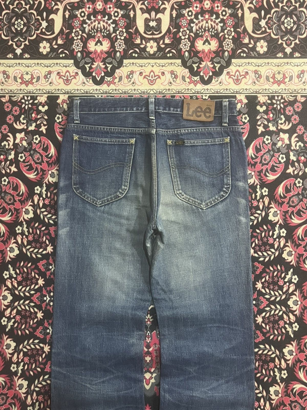 Lee Vintage Lee Riders Sanforized Faded Blue Ripped Flare Jeans Size US 31 - 7 Thumbnail
