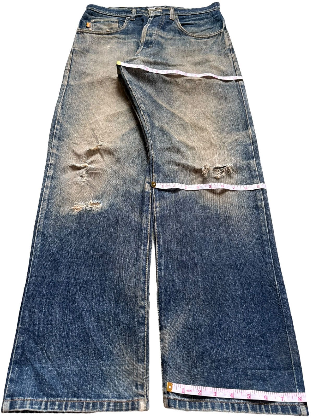 Stussy Vintage Stussy Rusty Mud Wash Distressed Loose Baggy Jeans Size US 32 / EU 48 - 14 Thumbnail
