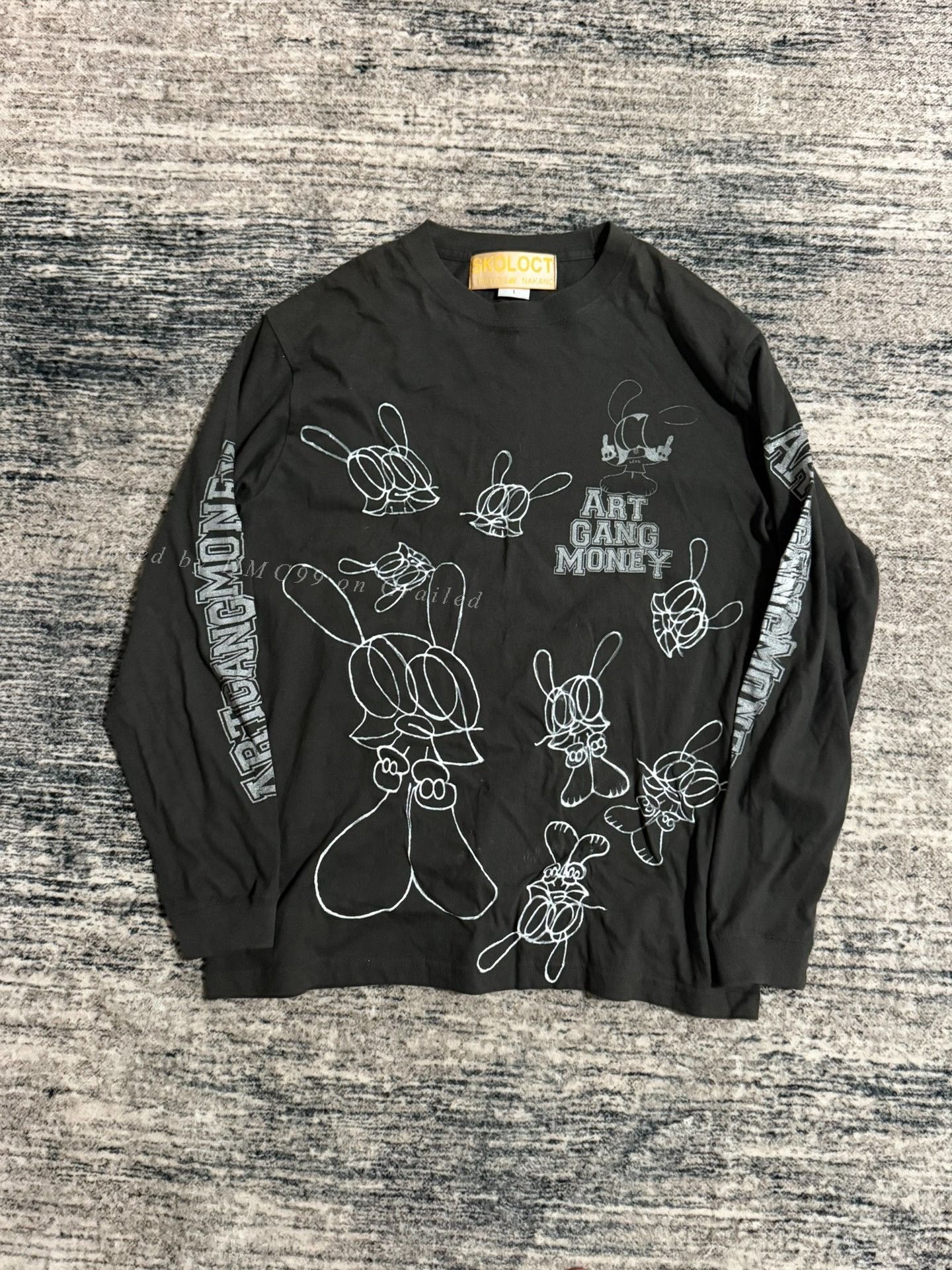 Skoloct Rabbit Graffiti Slogan Long Sleeve Size L / US 10 / IT 46 - 1 Thumbnail