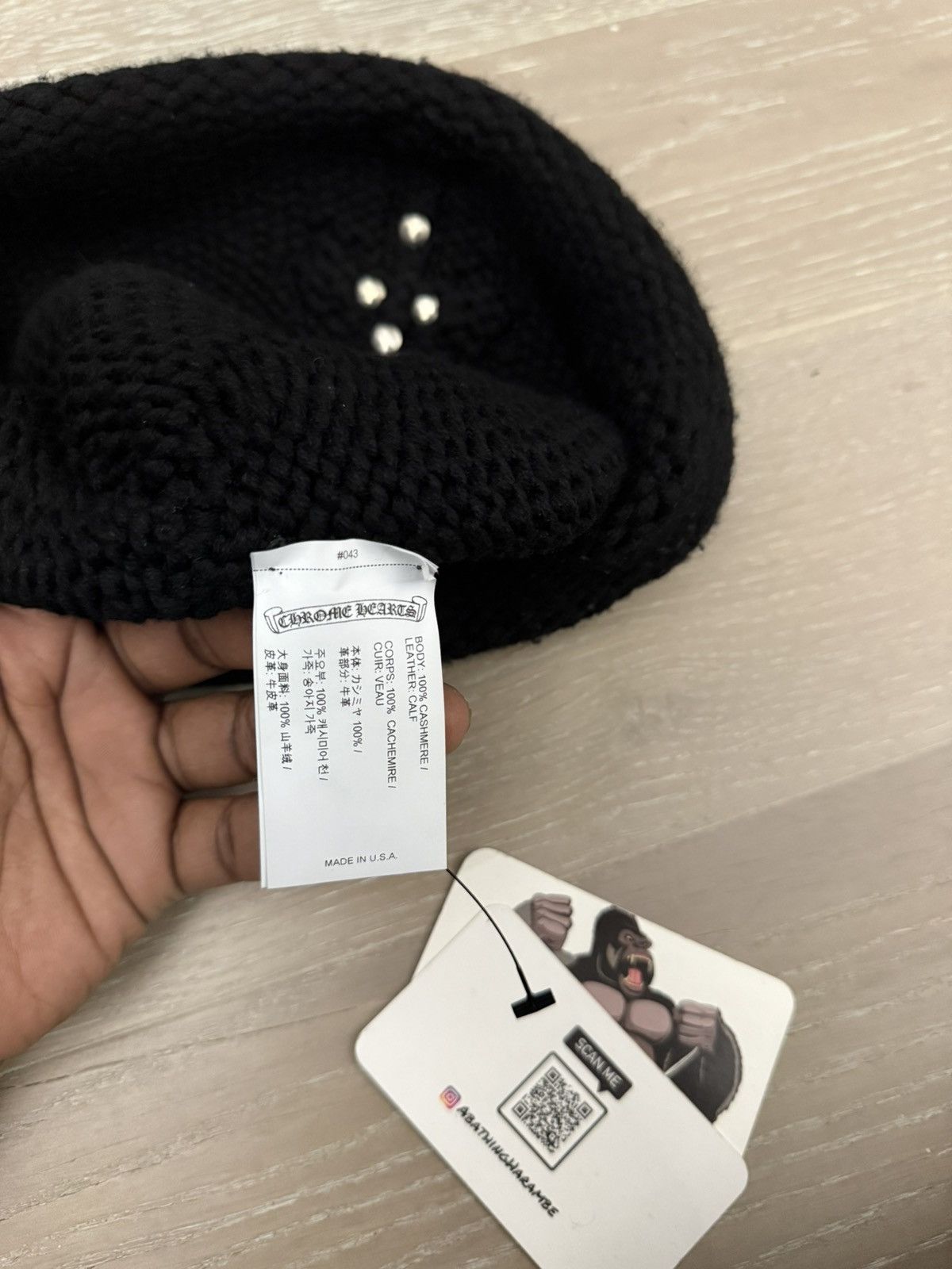 Chrome Hearts Chrome Hearts Cross Patch Silver Pendant Cashmere Beanie Size ONE SIZE - 5 Thumbnail