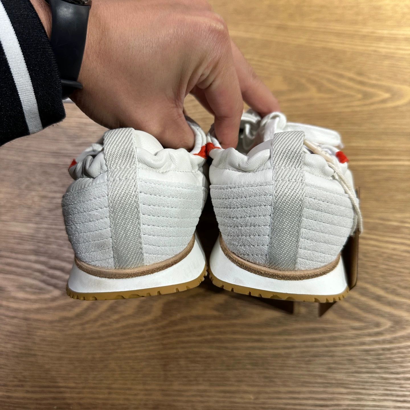 Hermes Hermes mar134 suede goatskin lettered casual sneakers 35.5 Size US 5 / IT 35 - 5 Thumbnail