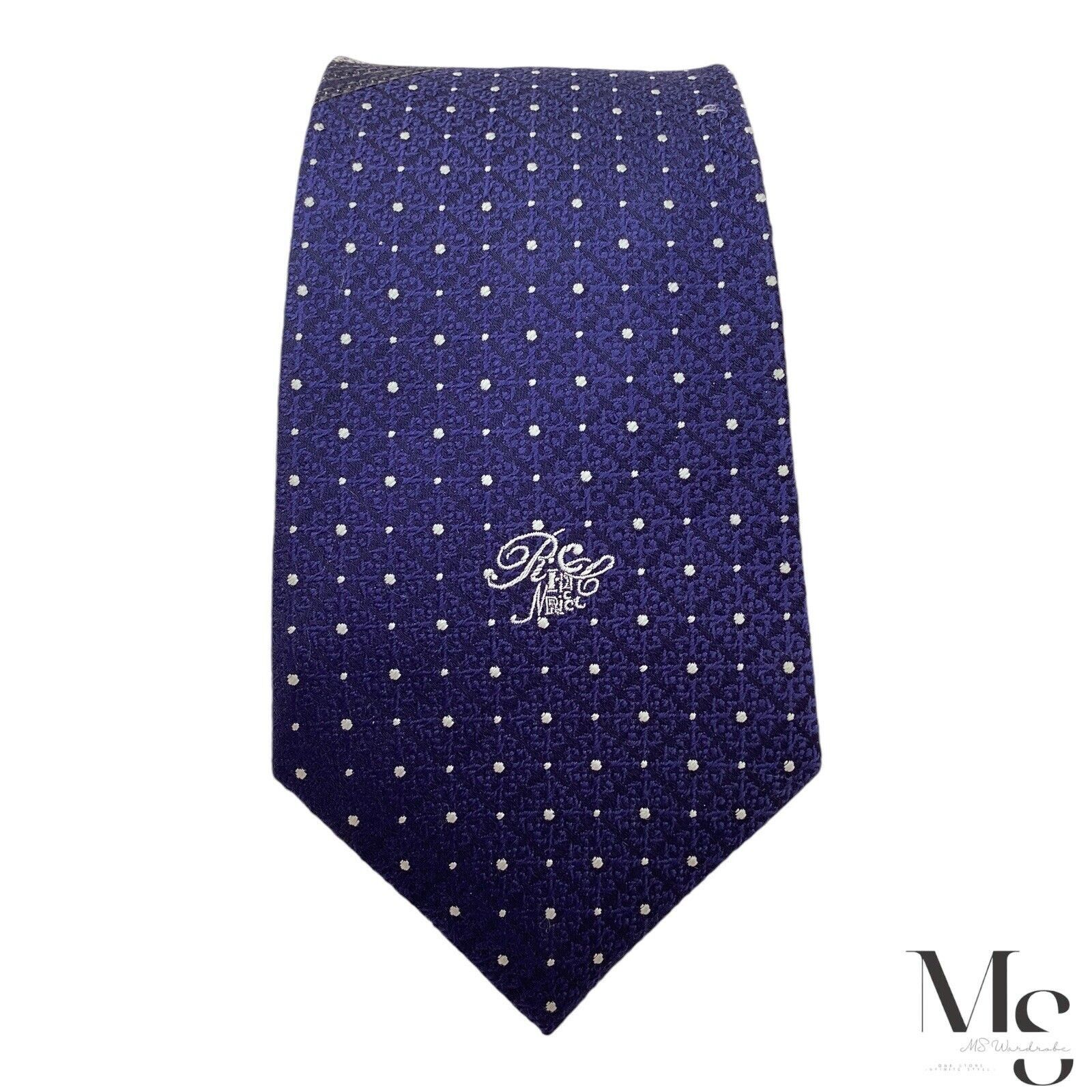 Other NINA RICCI Blue Geometric With Logo Luxury Silk Tie W:3.5" E Size ONE SIZE - 3 Thumbnail