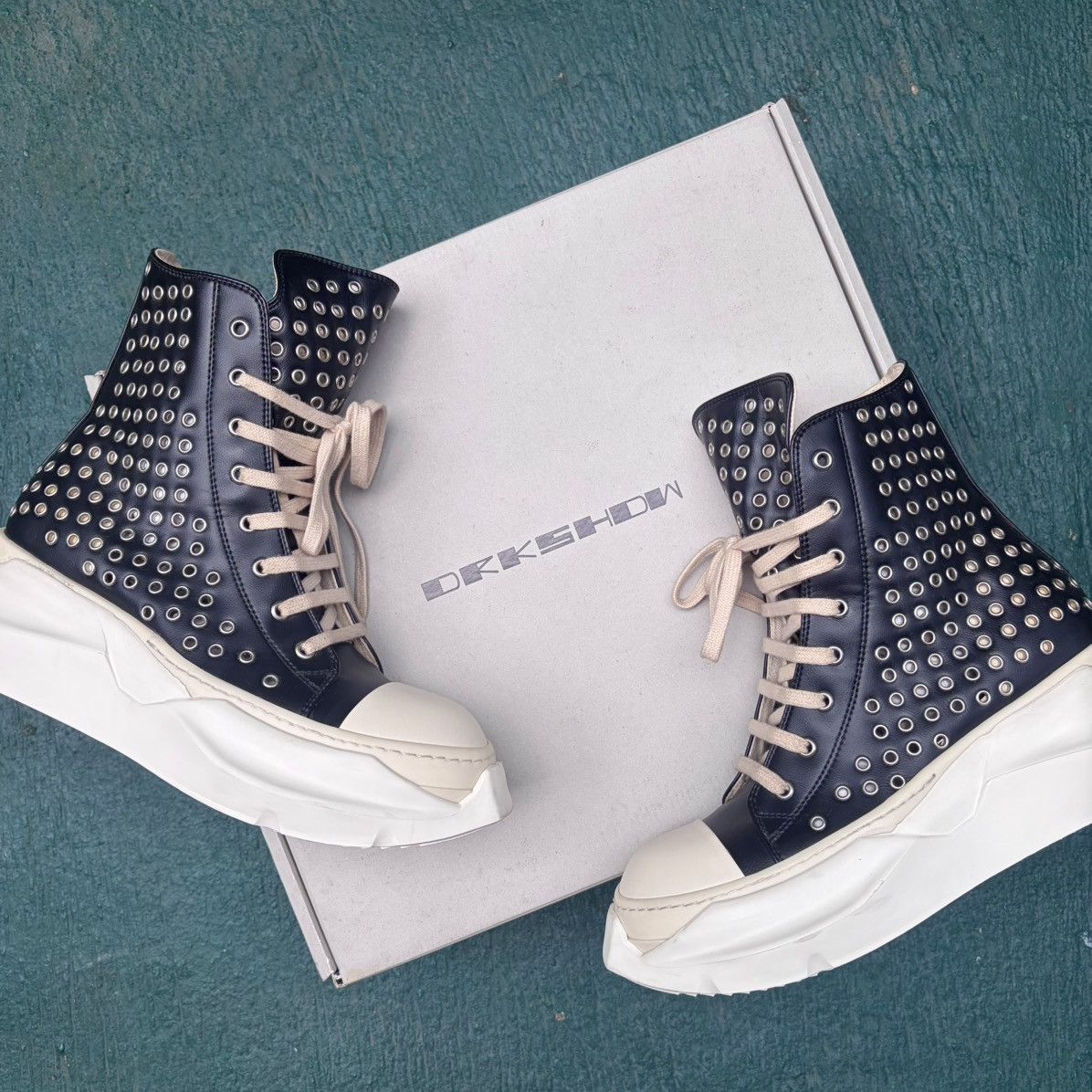 Rick Owens Drkshdw Rick Owens DRKSHDW Abstract Gimp Eyelets Ramones High Size US 8 / EU 41 - 16 Thumbnail