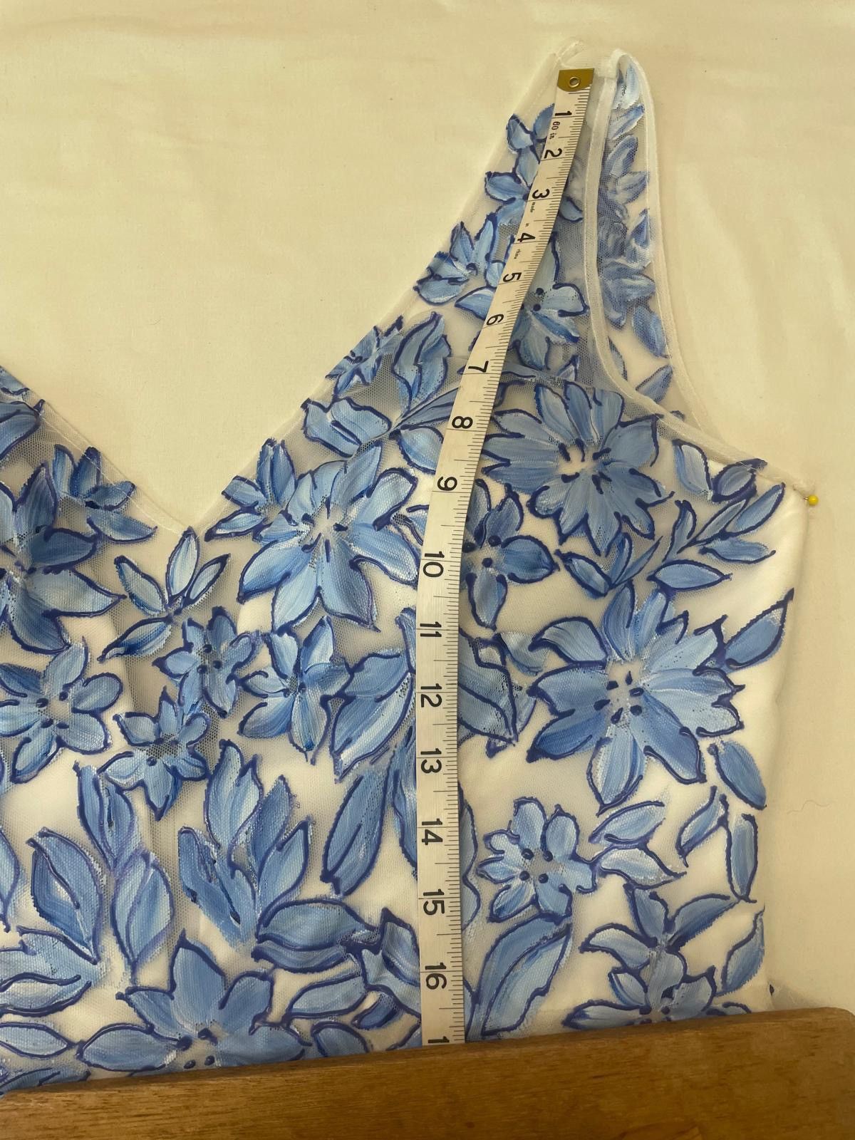 Other White and blue floral embroidered dress Size XL / US 12-14 / IT 48-50 - 2 Thumbnail